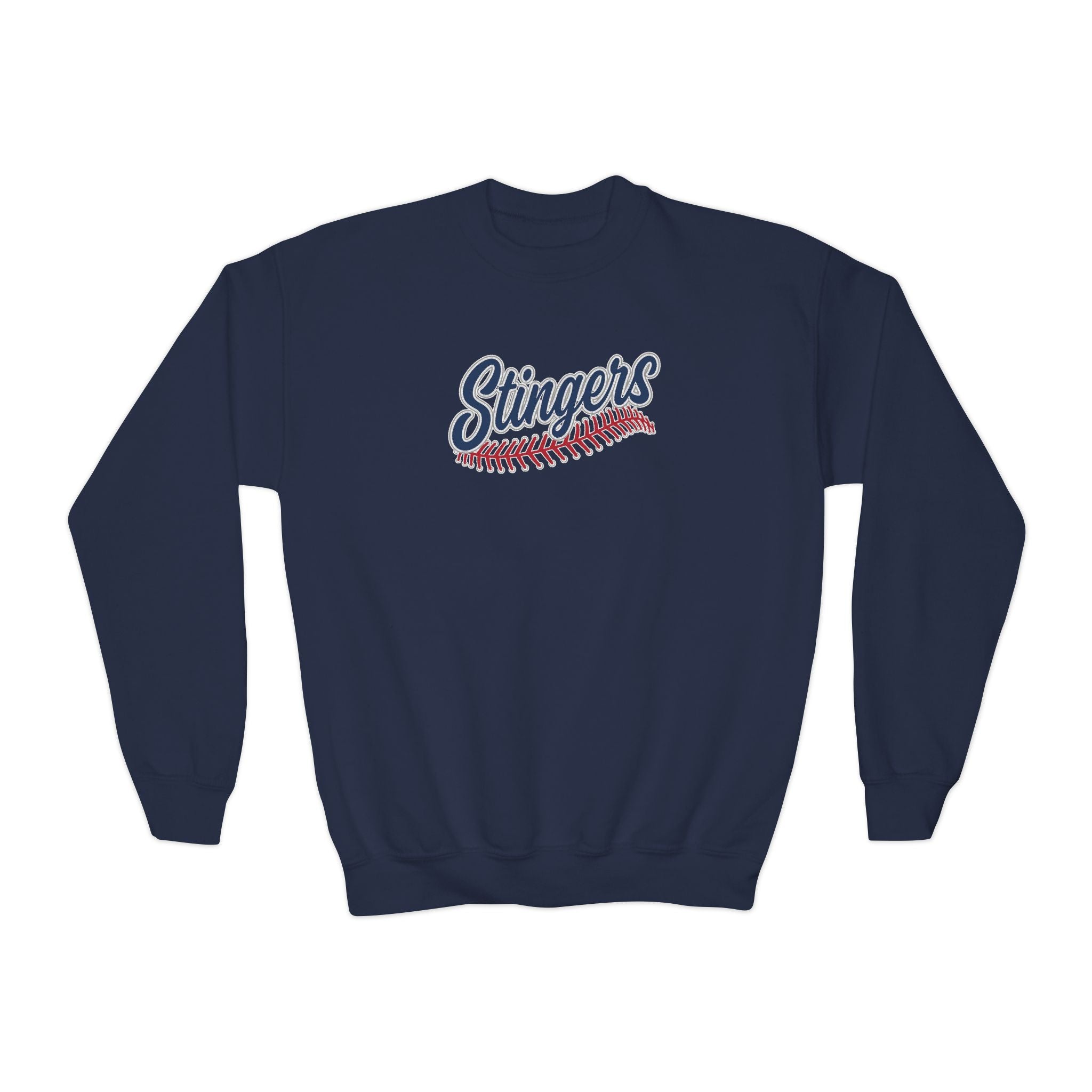 Youth Stingers Softball Stitches Graphic Gildan Heavy Blend Sweatshirt