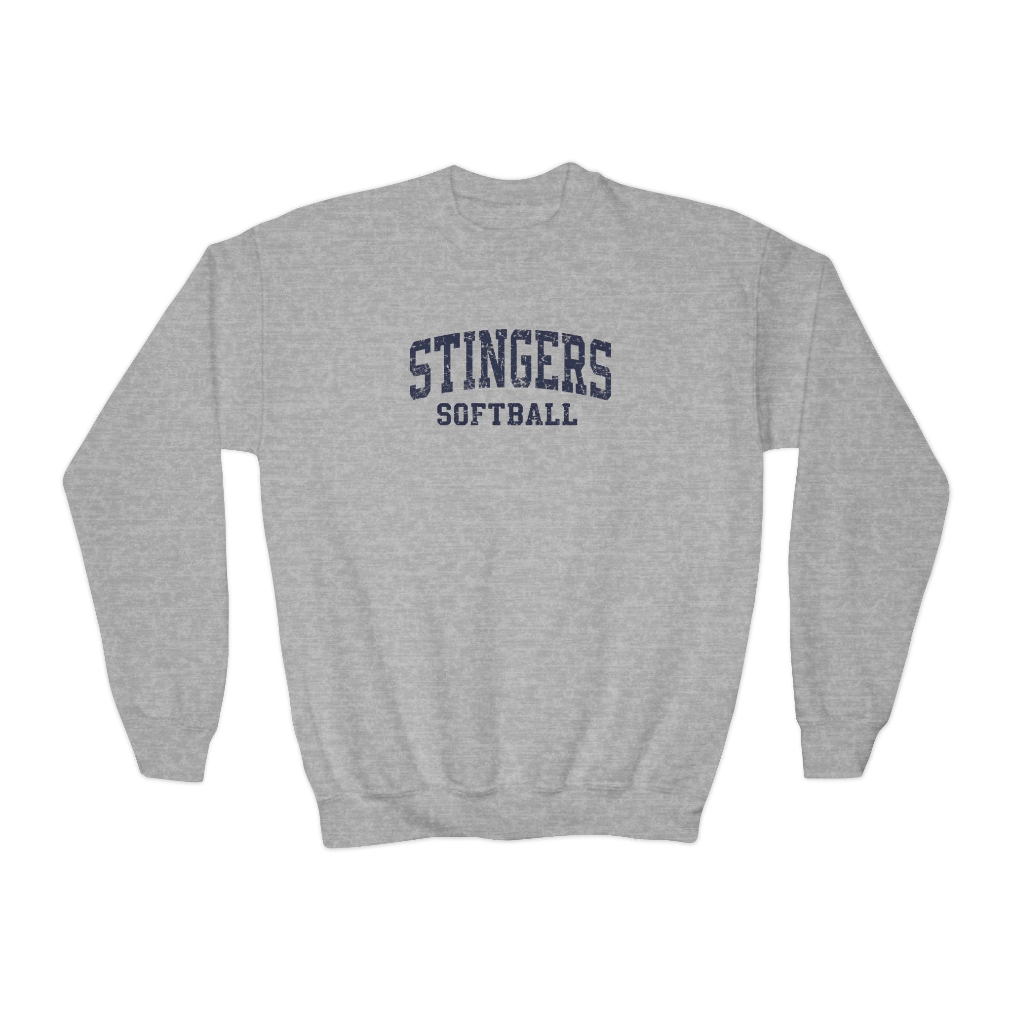 Youth Stingers Softball Vintage Distressed Graphic Gildan Heavy Blend Sweatshirt