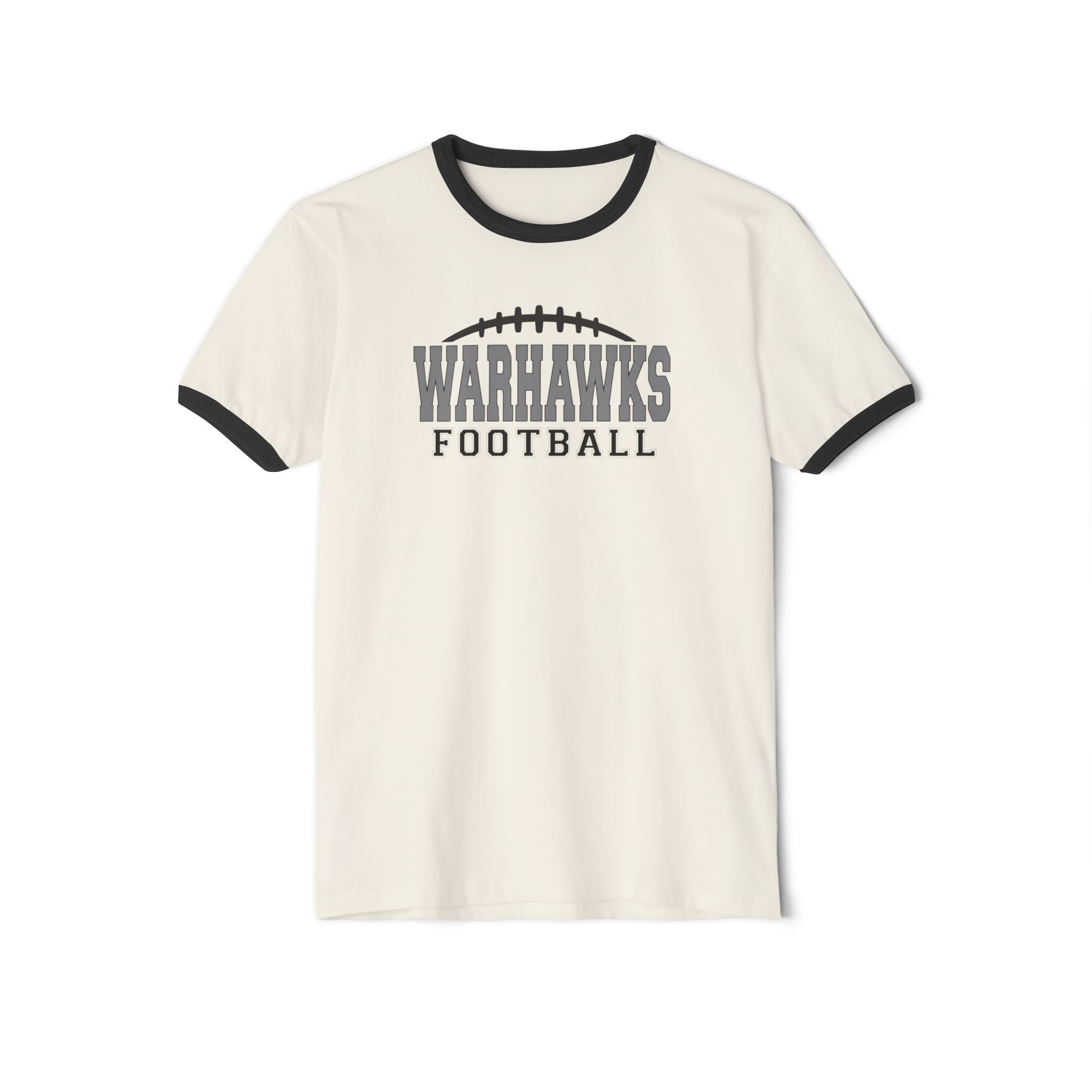 Adult Unisex Westerville Central Warhawks Football Laces Graphic Short Sleeve Ringer Tee