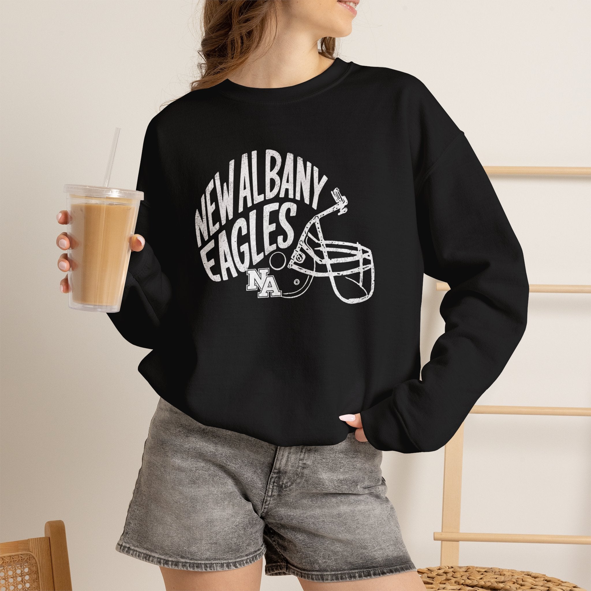 Adult Unisex New Albany Vintage Vibes Football Helmet Graphic Sweatshirt