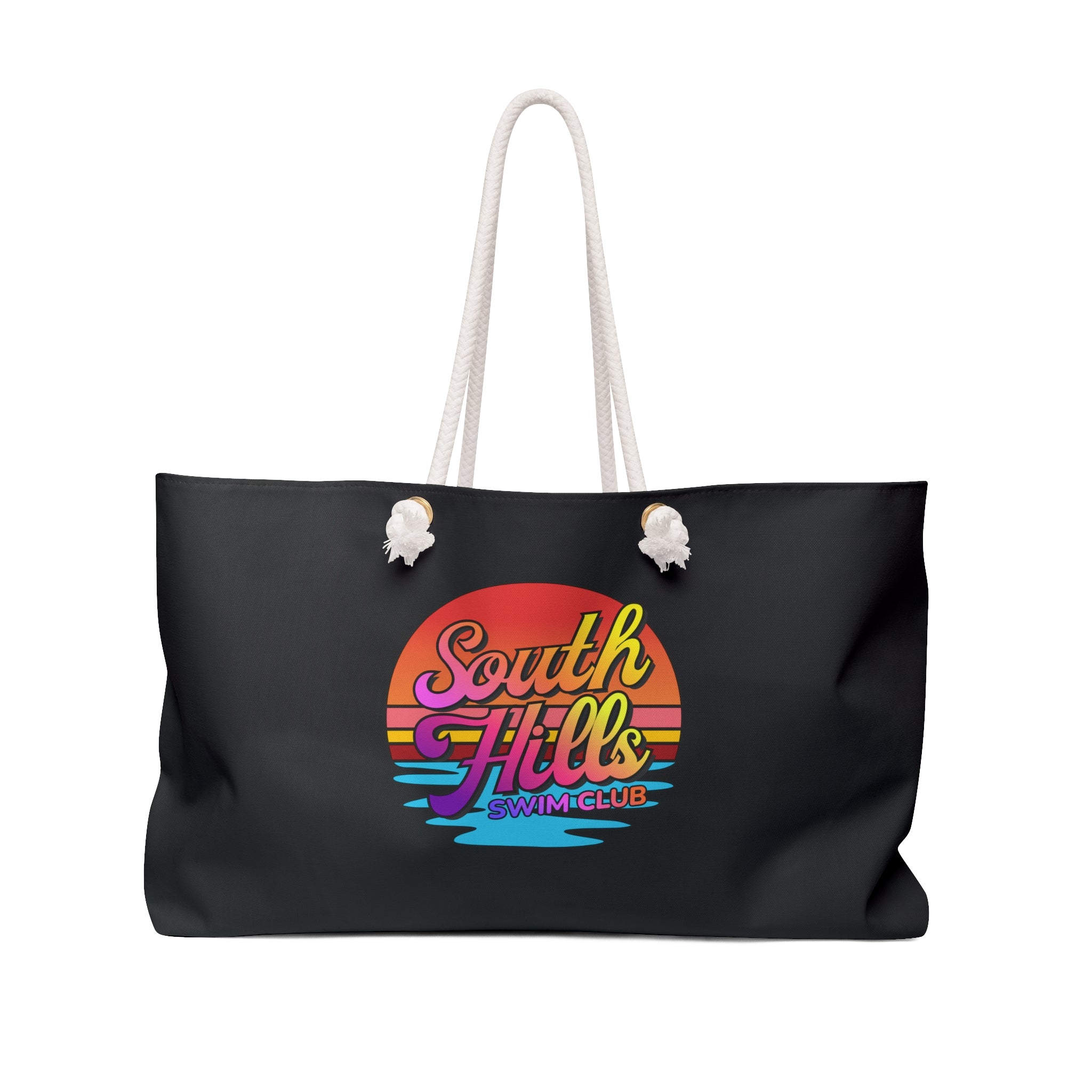 South Hills Swim Club Sunset Script Graphic Large Summer Tote