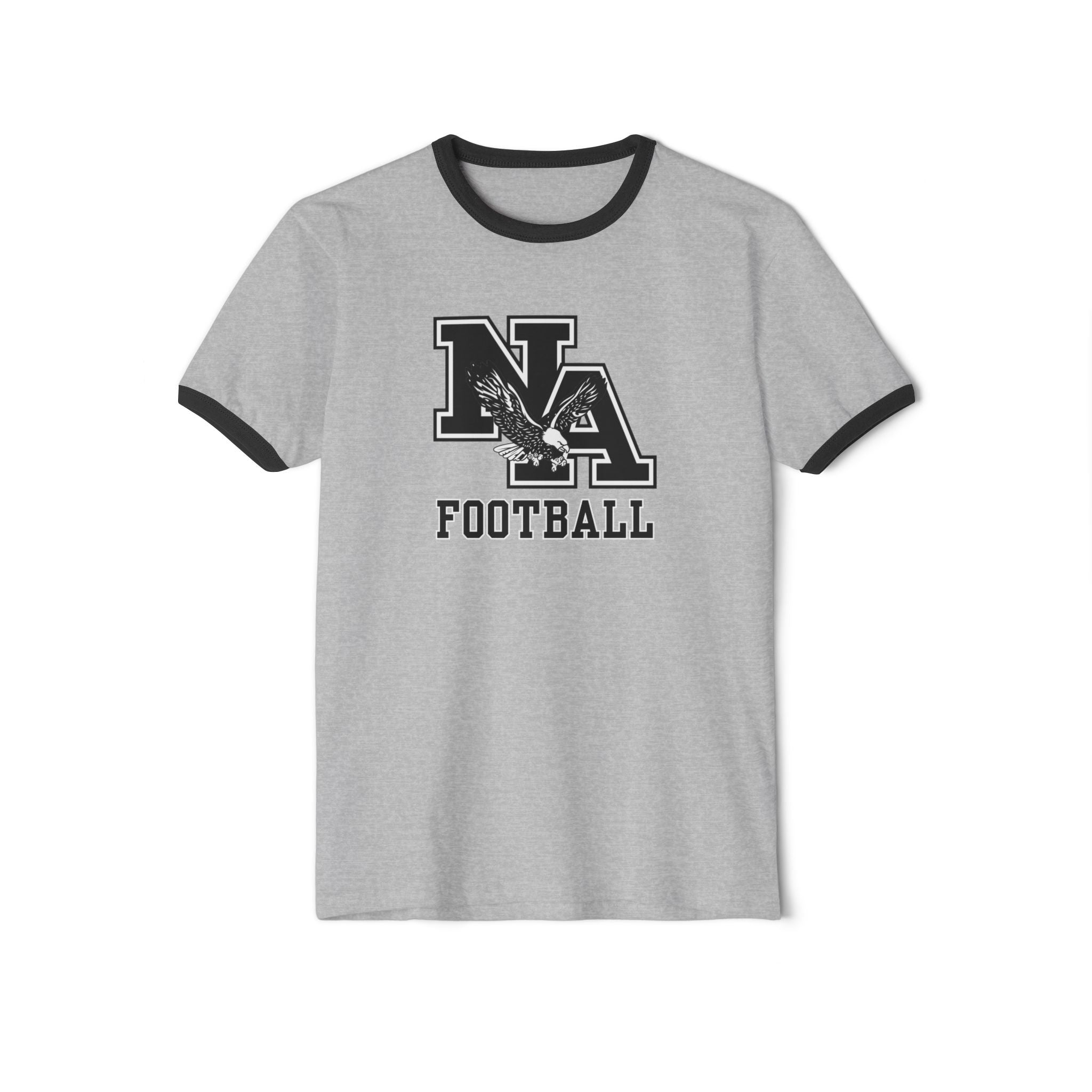 Adult Unisex Classic Logo Black Football Graphic Short Sleeve Ringer Tee