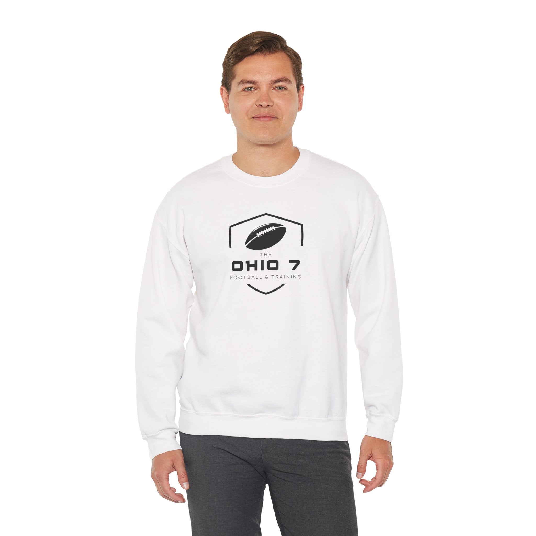 Adult Unisex The Ohio 7 Black Logo Gildan Heavy Blend Crewneck Sweatshirt