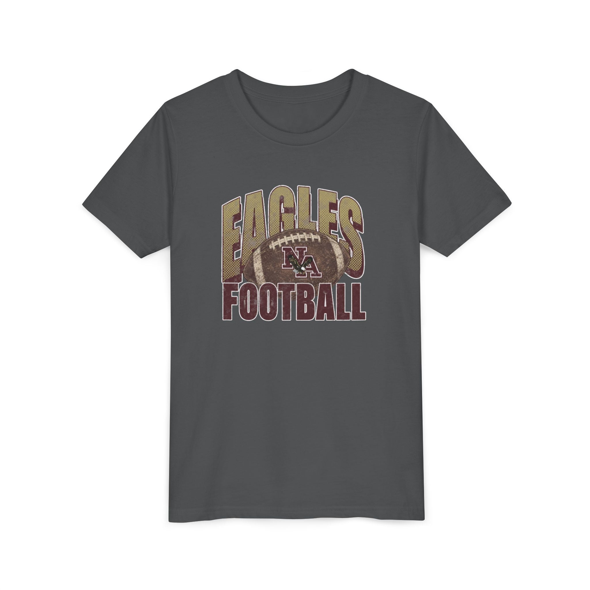 Youth New Albany First-Down Distressed Football Graphic Short Sleeve Bella + Canvas Soft Tee