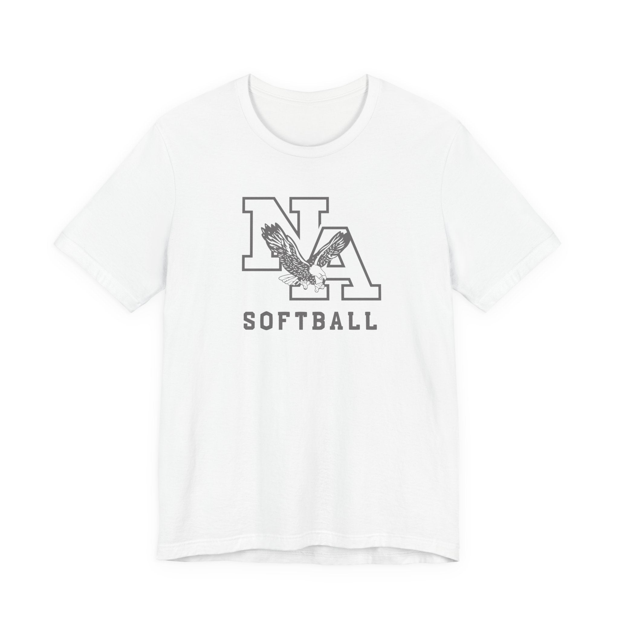 Adult Unisex New Albany Grey Tonal Softball Logo Graphic Short Sleeve Soft Tee