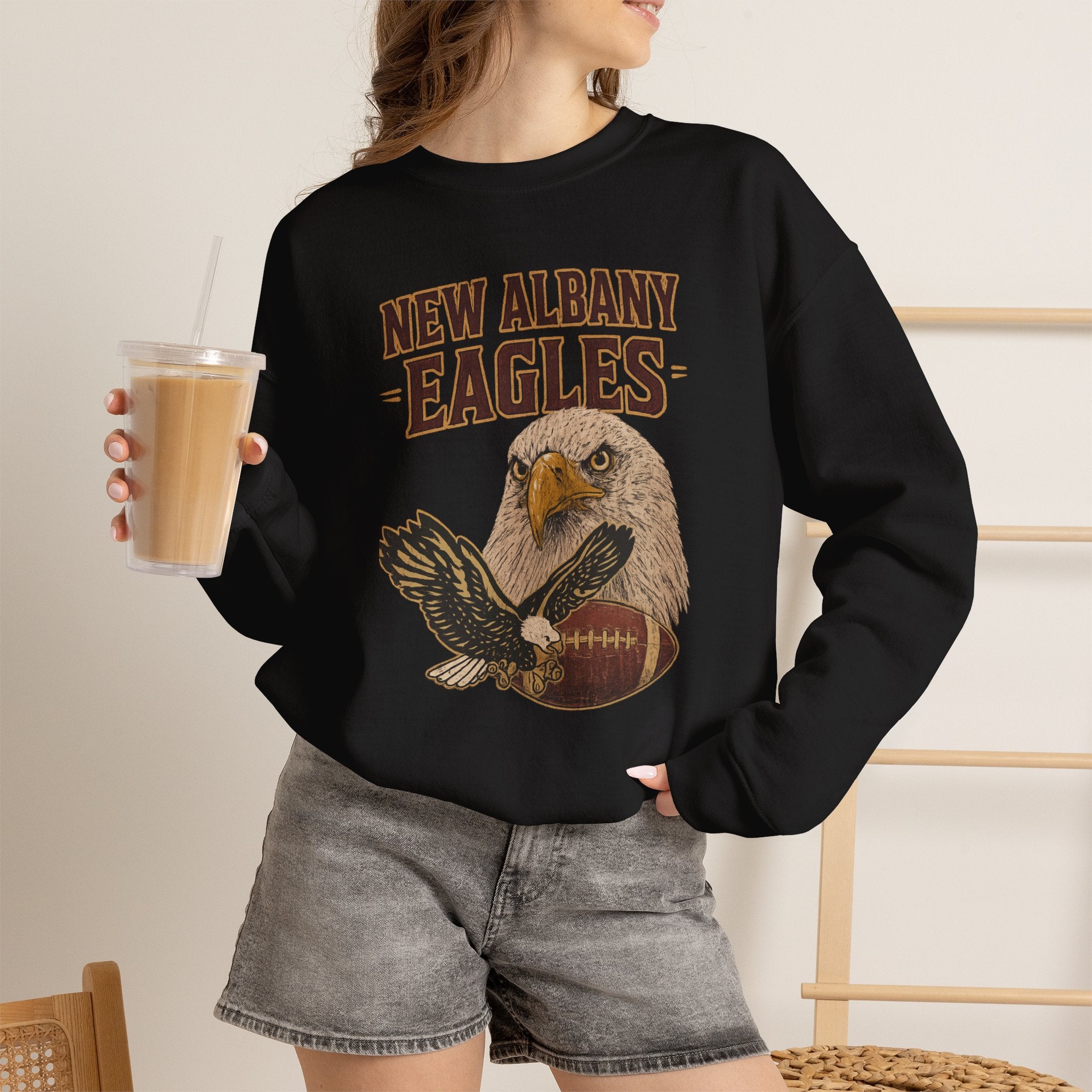 Adult Unisex New Albany Gridiron Eagle Graphic Sweatshirt