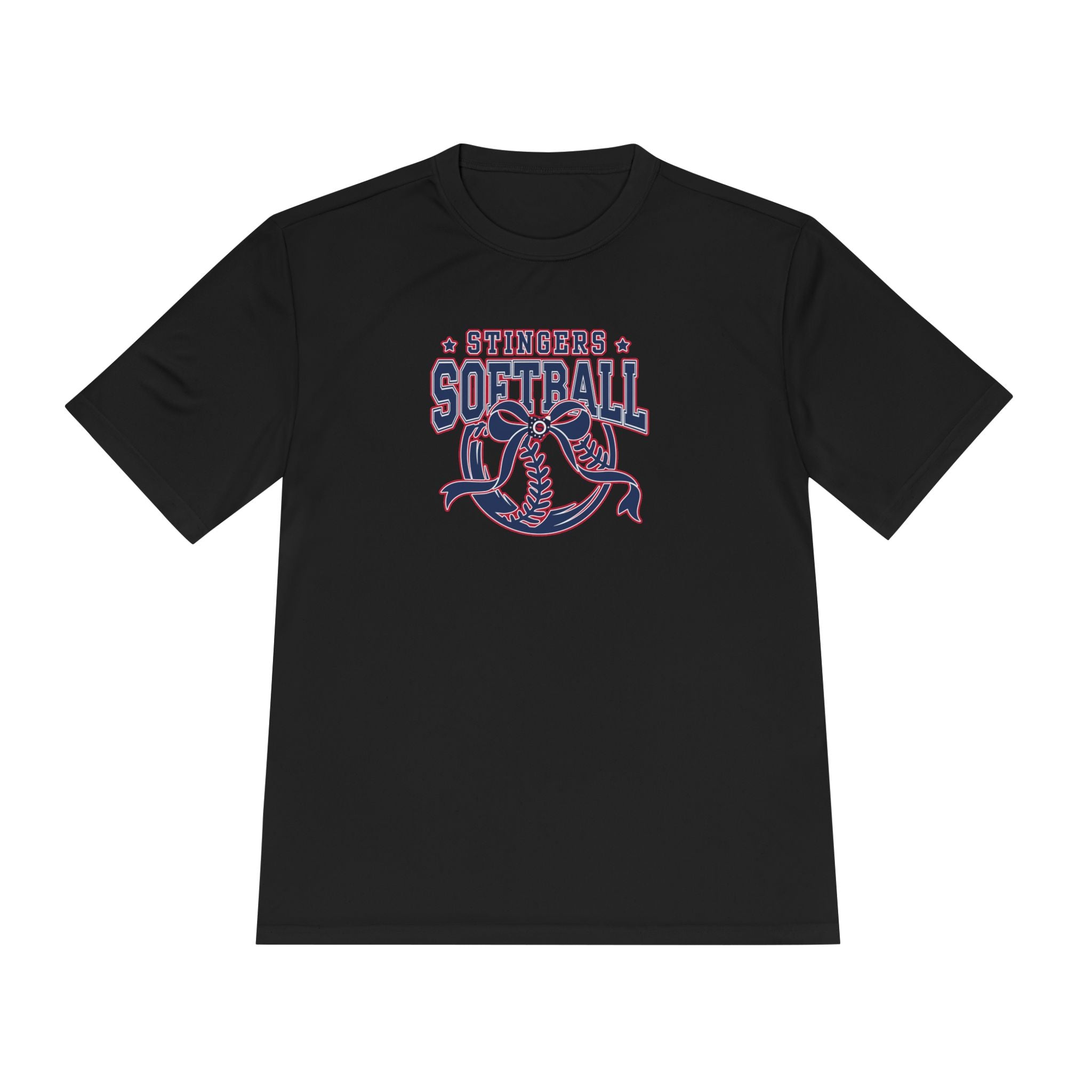 Adult Unisex Stingers Softball Spirit Bow Graphic Sport-Tek Competitor Performance Tee
