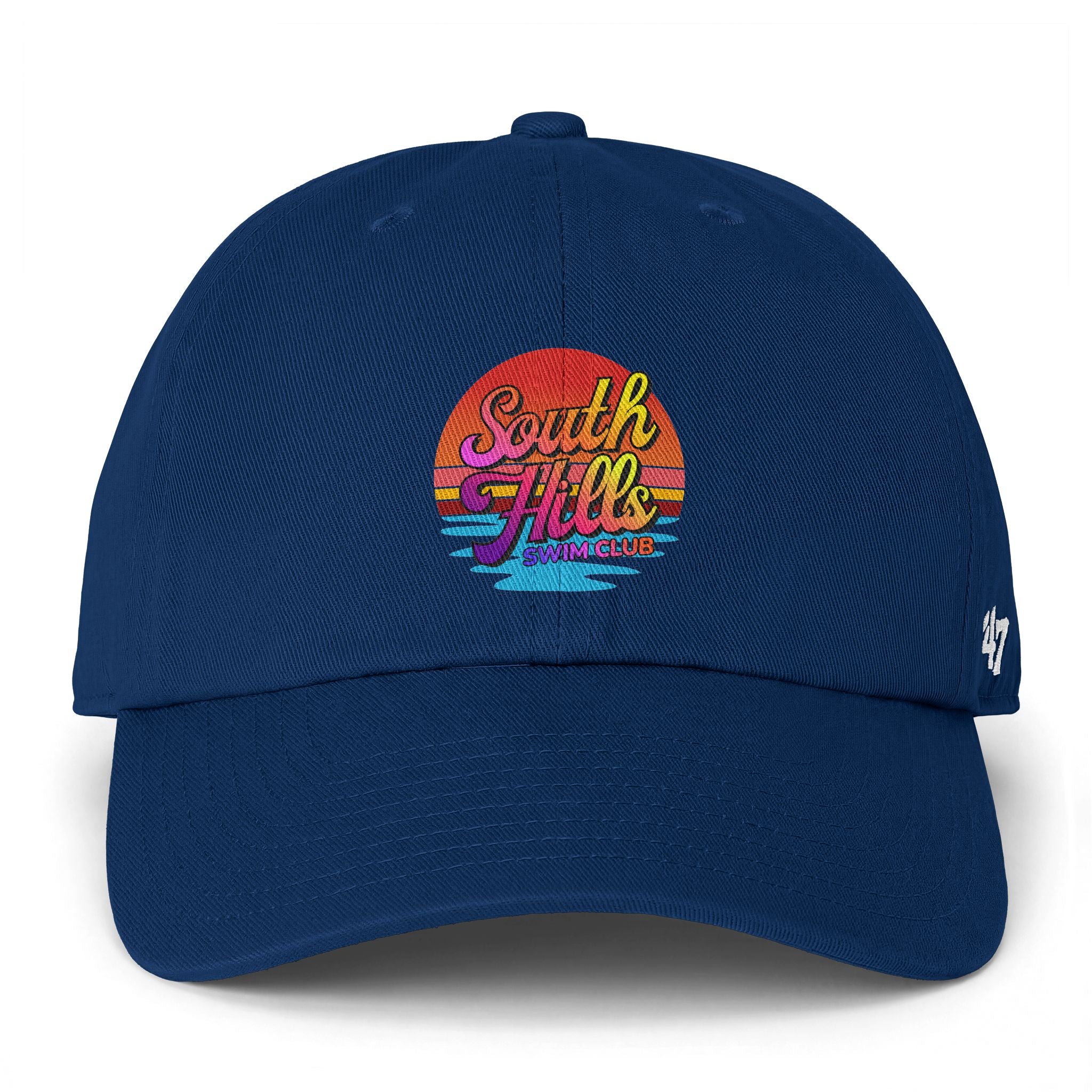 Adult Unisex South Hills Swim Club Sunset Script Graphic 47 Brand Clean Up Cap