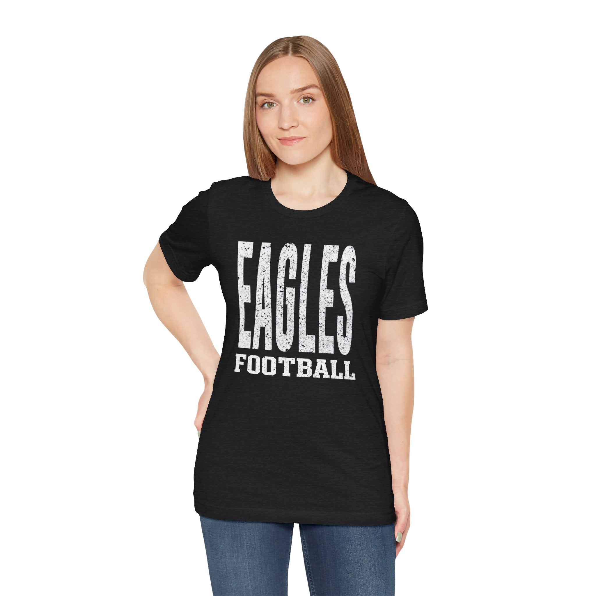 Adult Unisex New Albany Football Distressed Enlarged Graphic Short Sleeve Soft Tee
