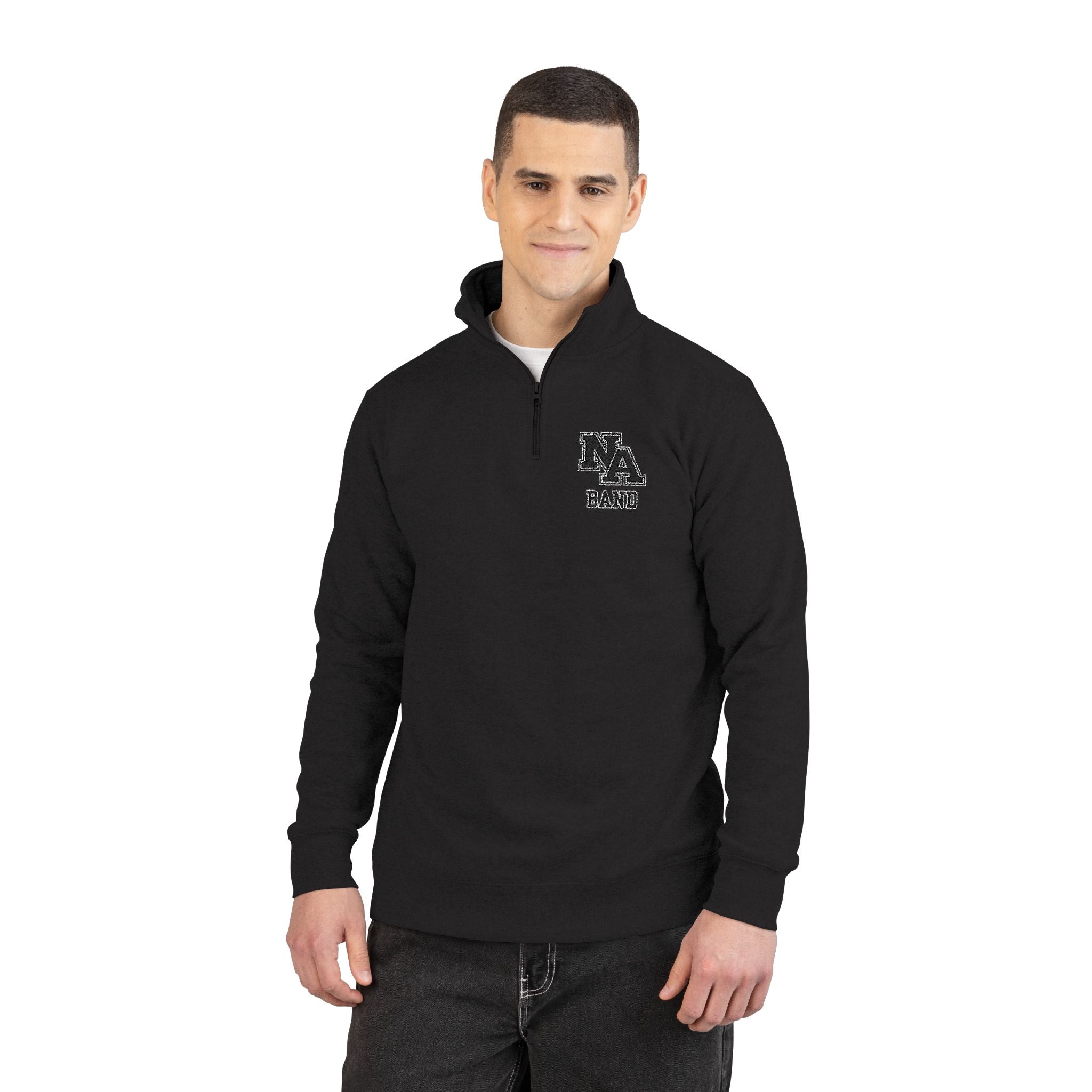 Adult Unisex New Albany Black Classic Band Logo Embroidered Fleece Quarter-Zip Pullover