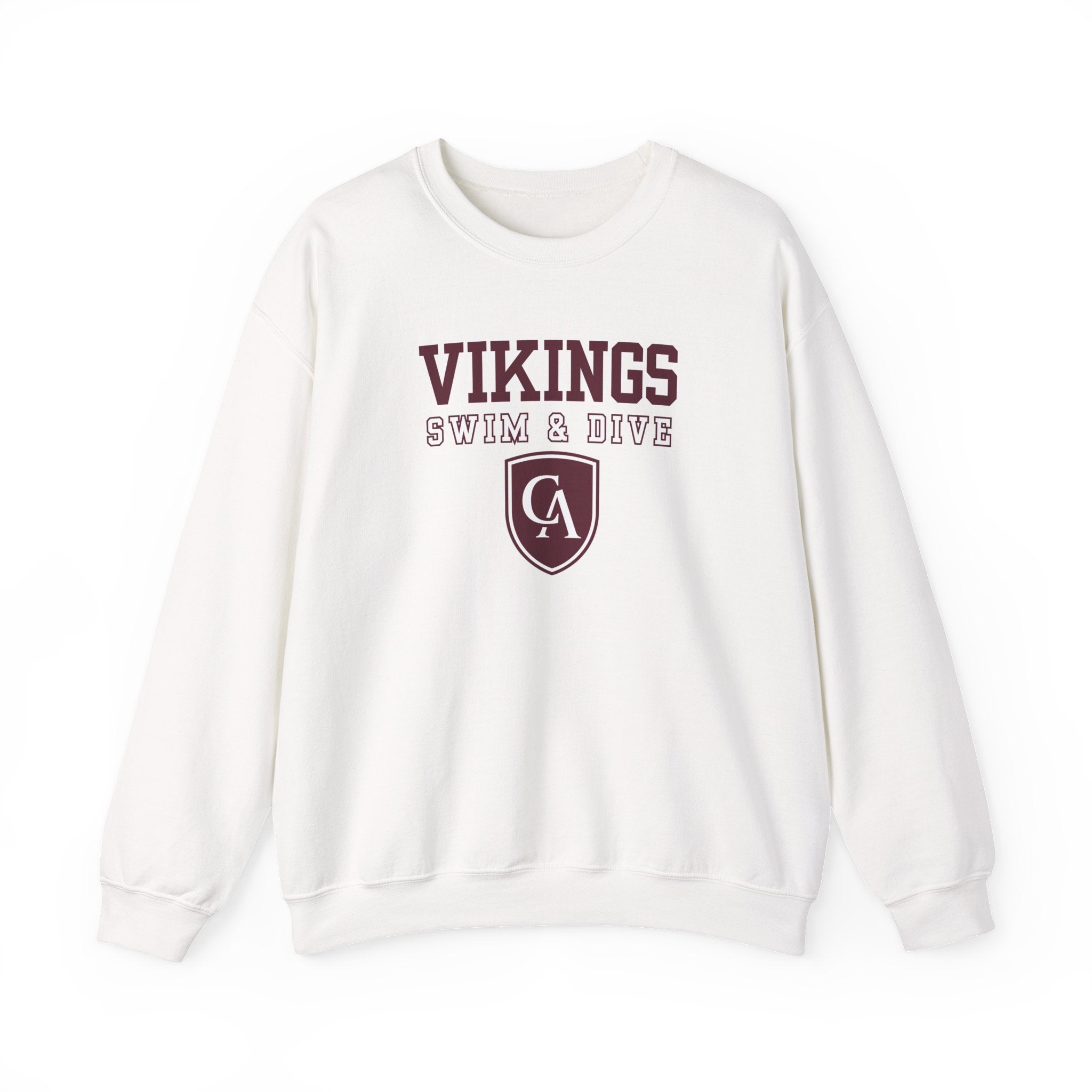 Adult Unisex Columbus Academy Vikings Swim & Dive Graphic Gildan Heavy Blend Sweatshirt
