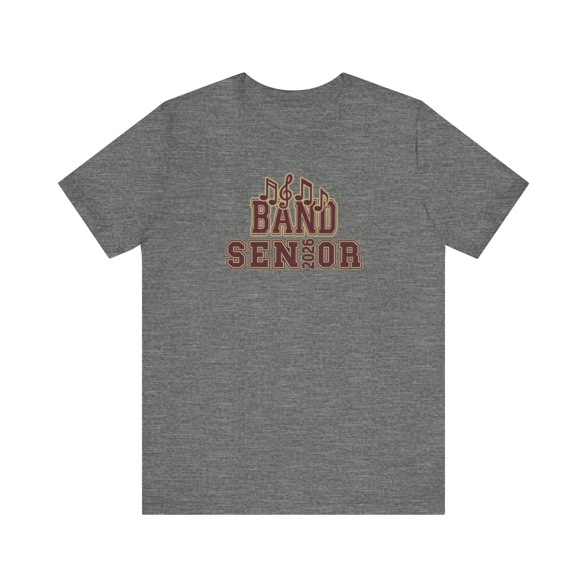 Adult Unisex Band Senior Musical Note Graphic Short Sleeve Soft Tee