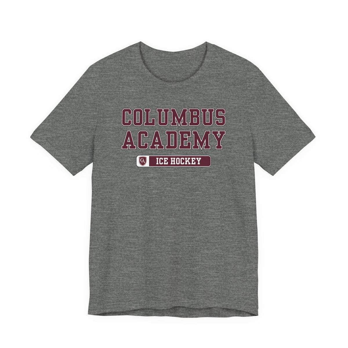 Adult Unisex Columbus Academy Ice Hockey Graphic Short Sleeve Bella + Canvas Soft Tee