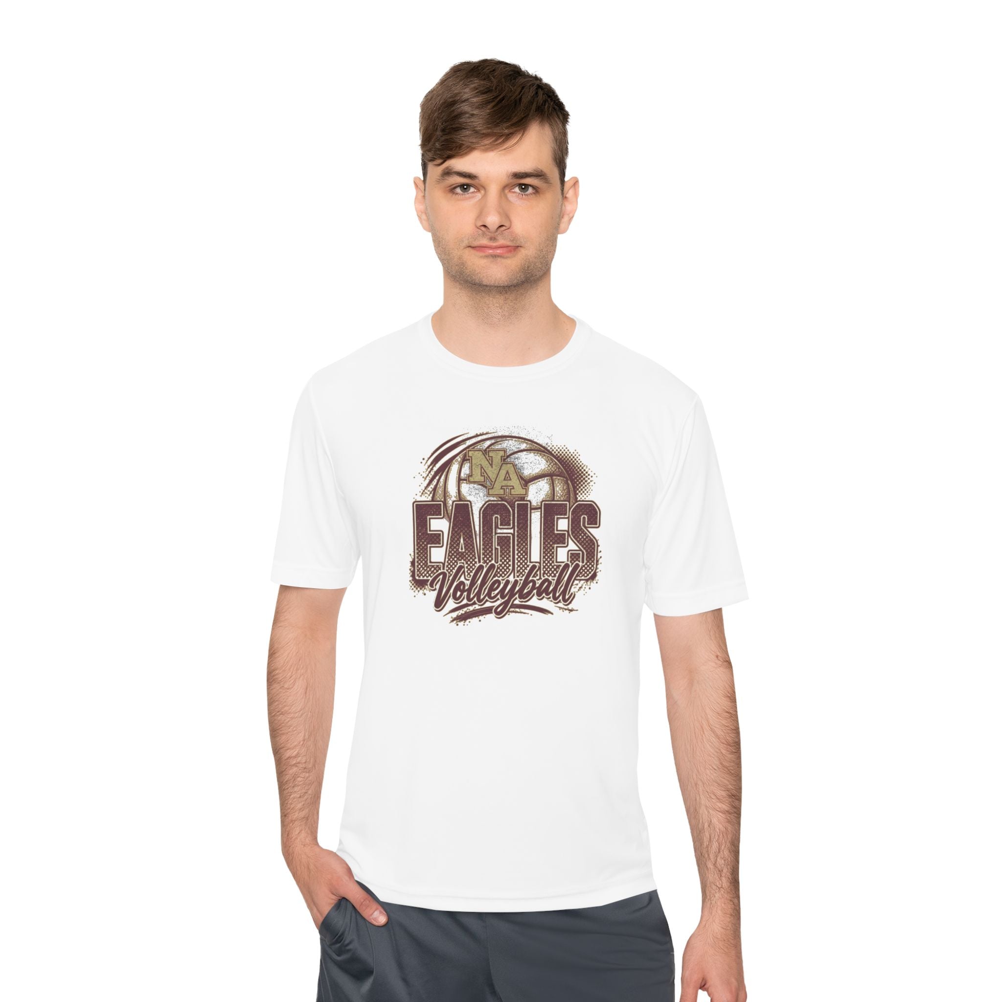 Adult Unisex New Albany Eagles Ombre Volleyball Graphic Sport-Tek Competitor Performance Tee