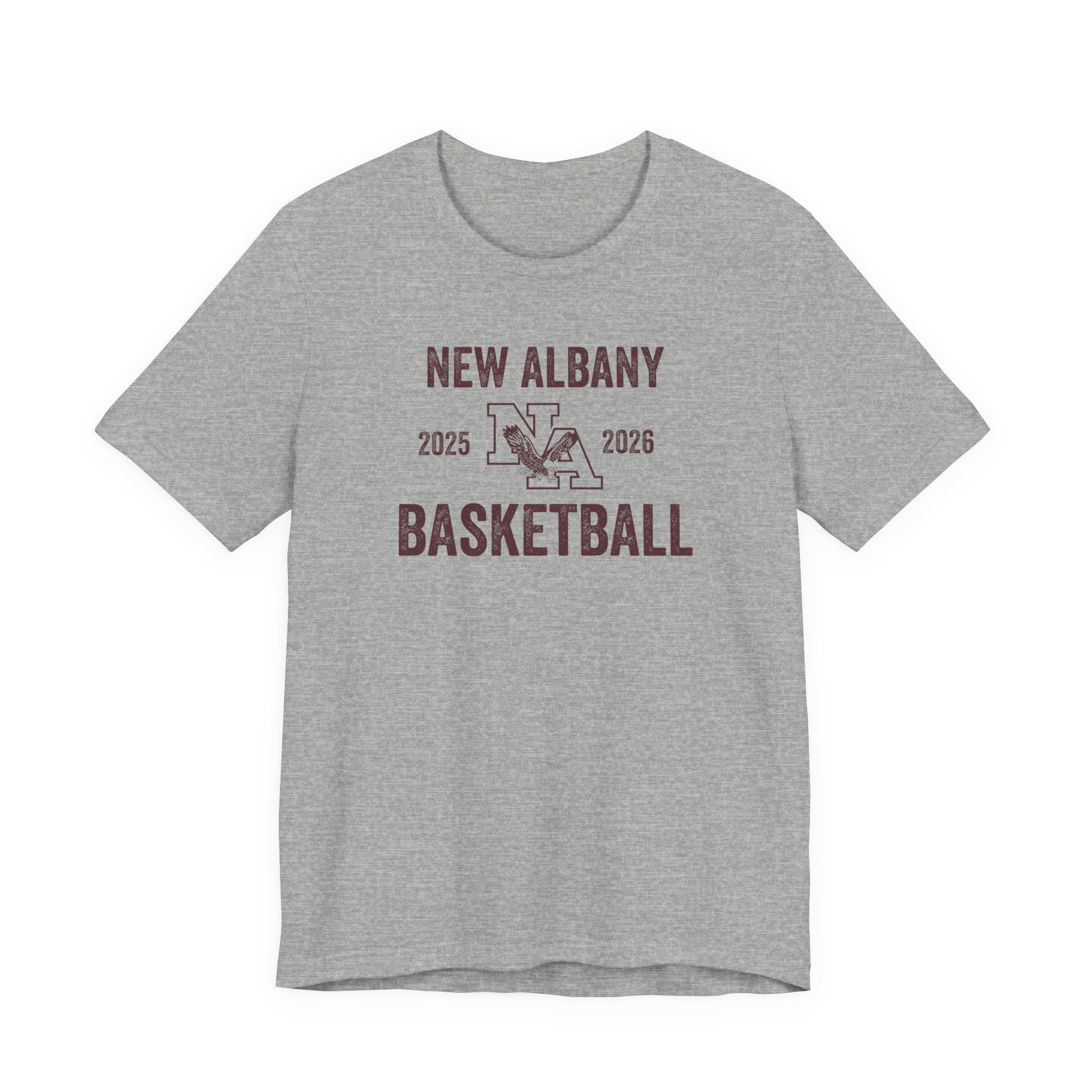 Adult Unisex Vintage Distressed New Albany Basketball Graphic Short Sleeve Soft Tee