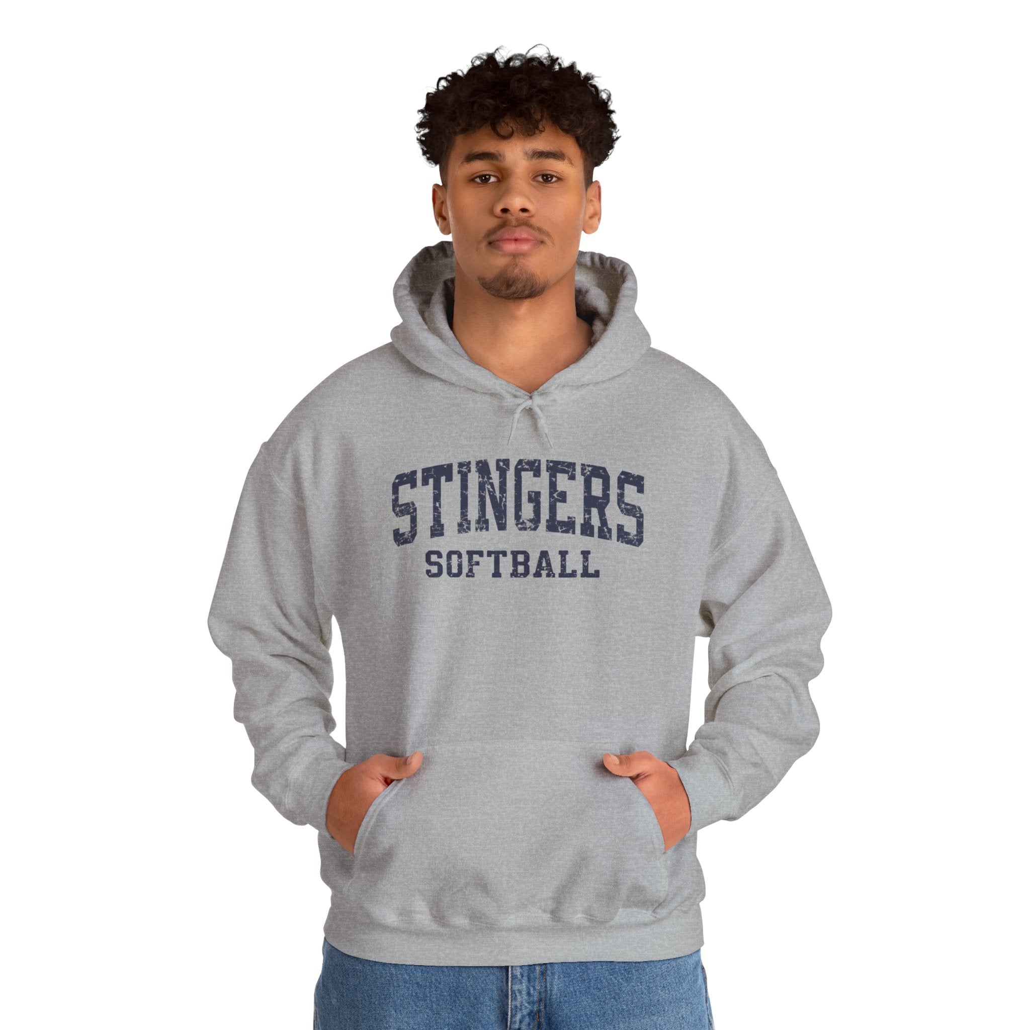 Adult Unisex Stingers Softball Vintage Distressed Graphic Hoodie
