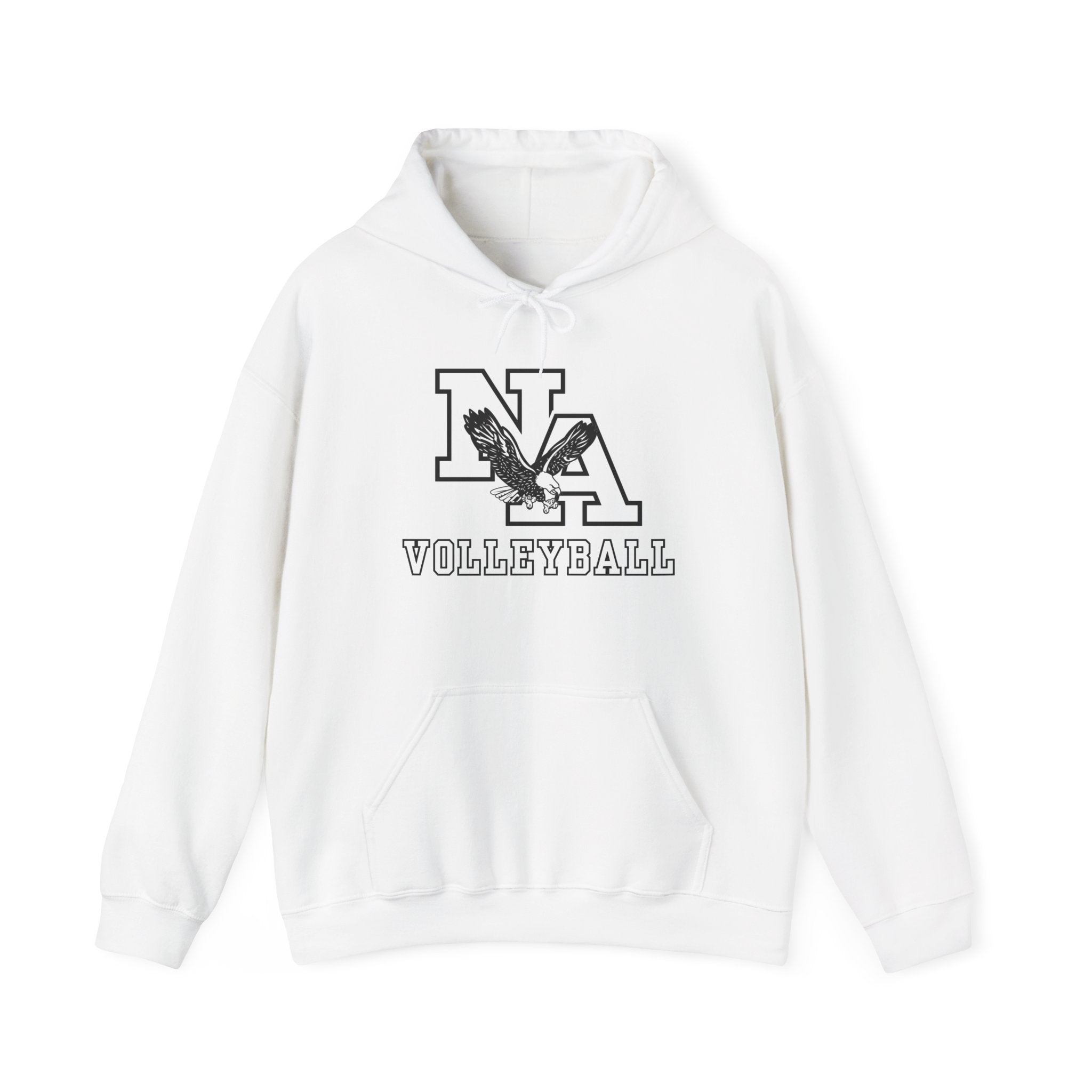 Adult Unisex New Albany Volleyball Classic White and Black Logo Graphic Hoodie