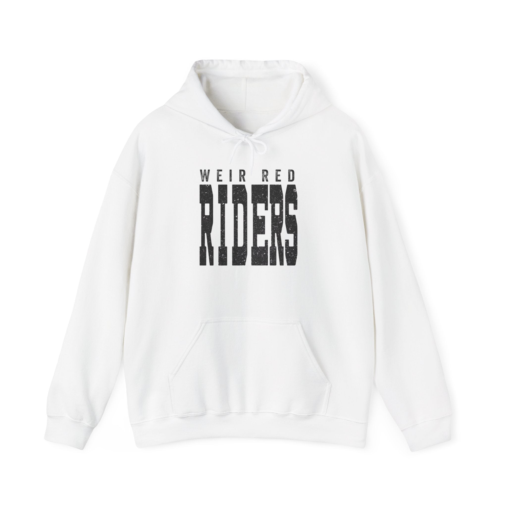Adult Unisex Weir Red Riders Distressed Enlarged Graphic Hoodie