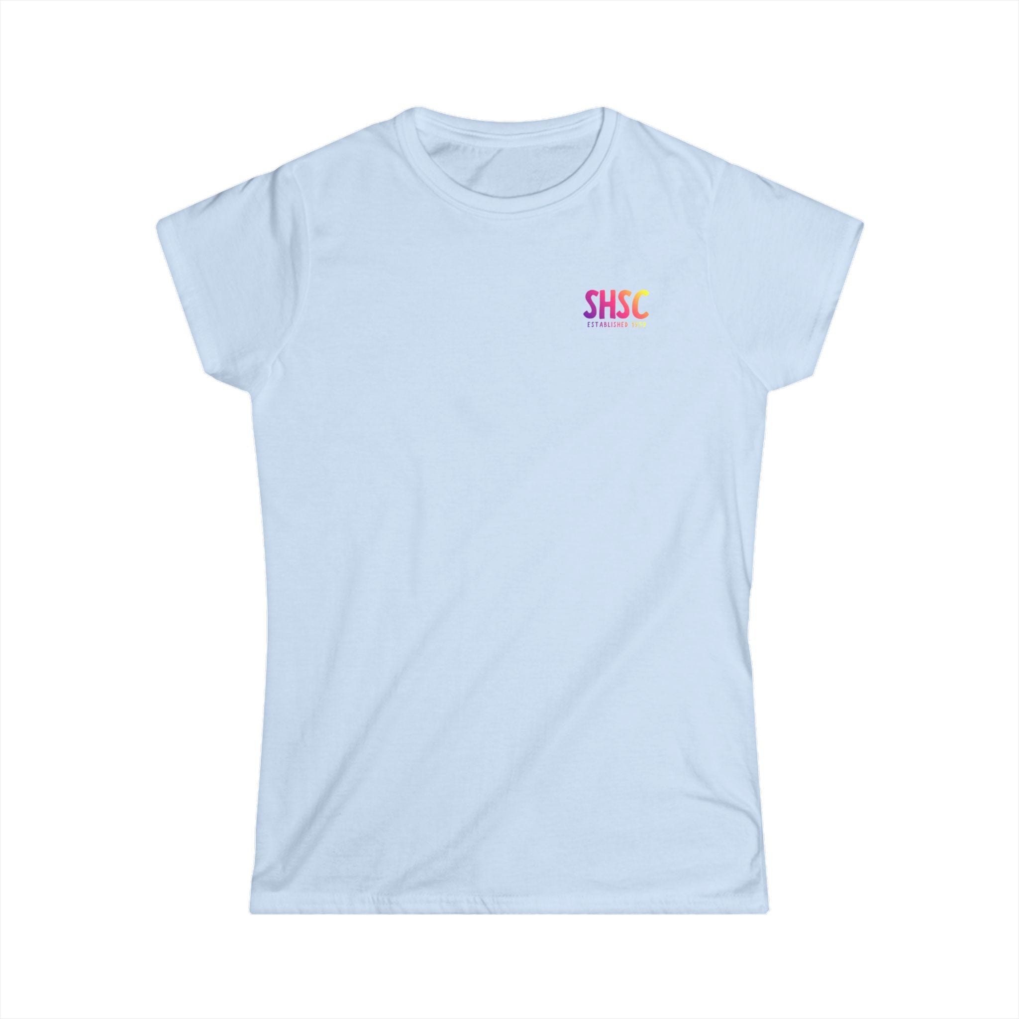 Women's South Hills Swim Club SHSC Ombre Graphic Short Sleeve Gildan Softstyle Tee