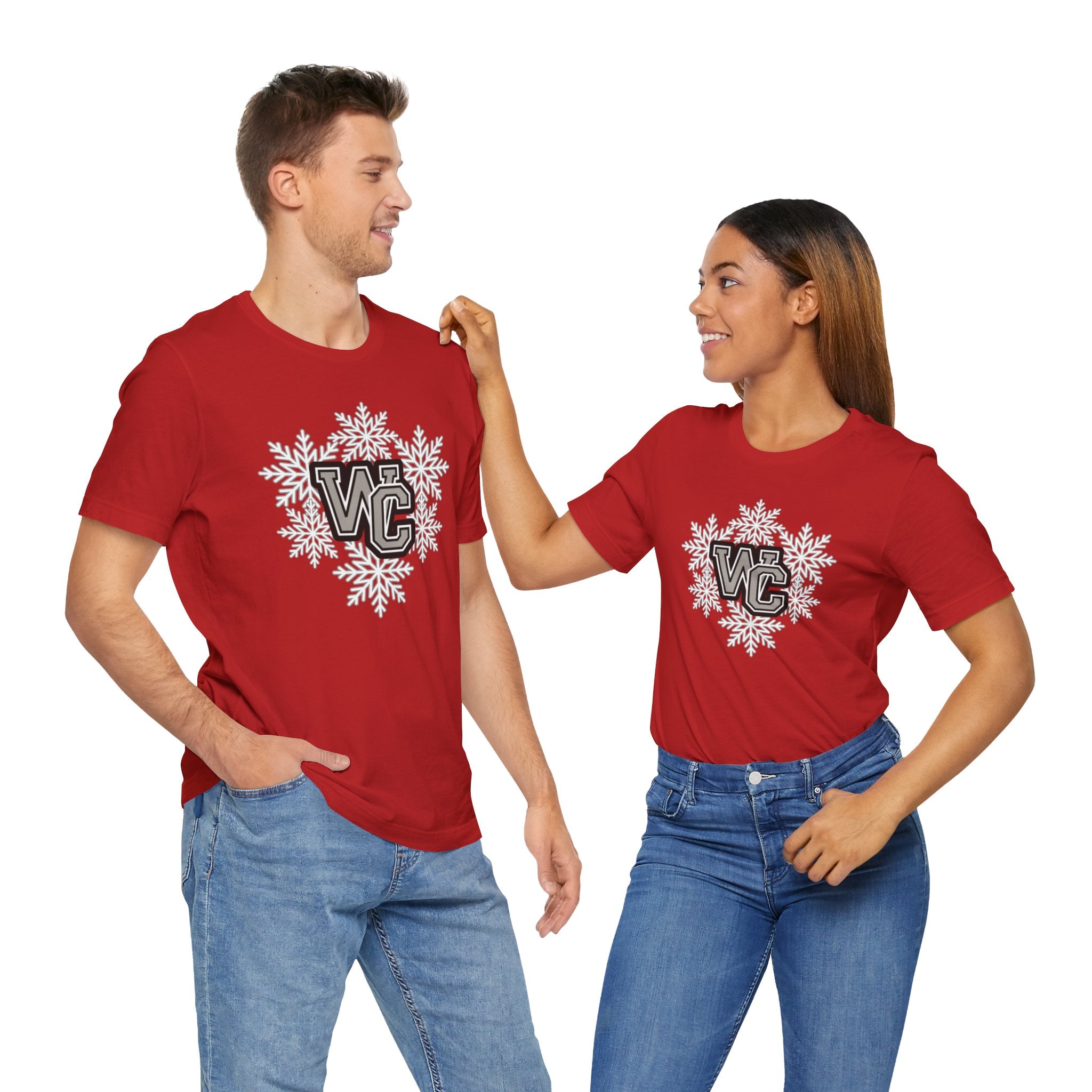 Adult Unisex Westerville Central Spirited Snowflake Graphic Short Sleeve Soft Tee