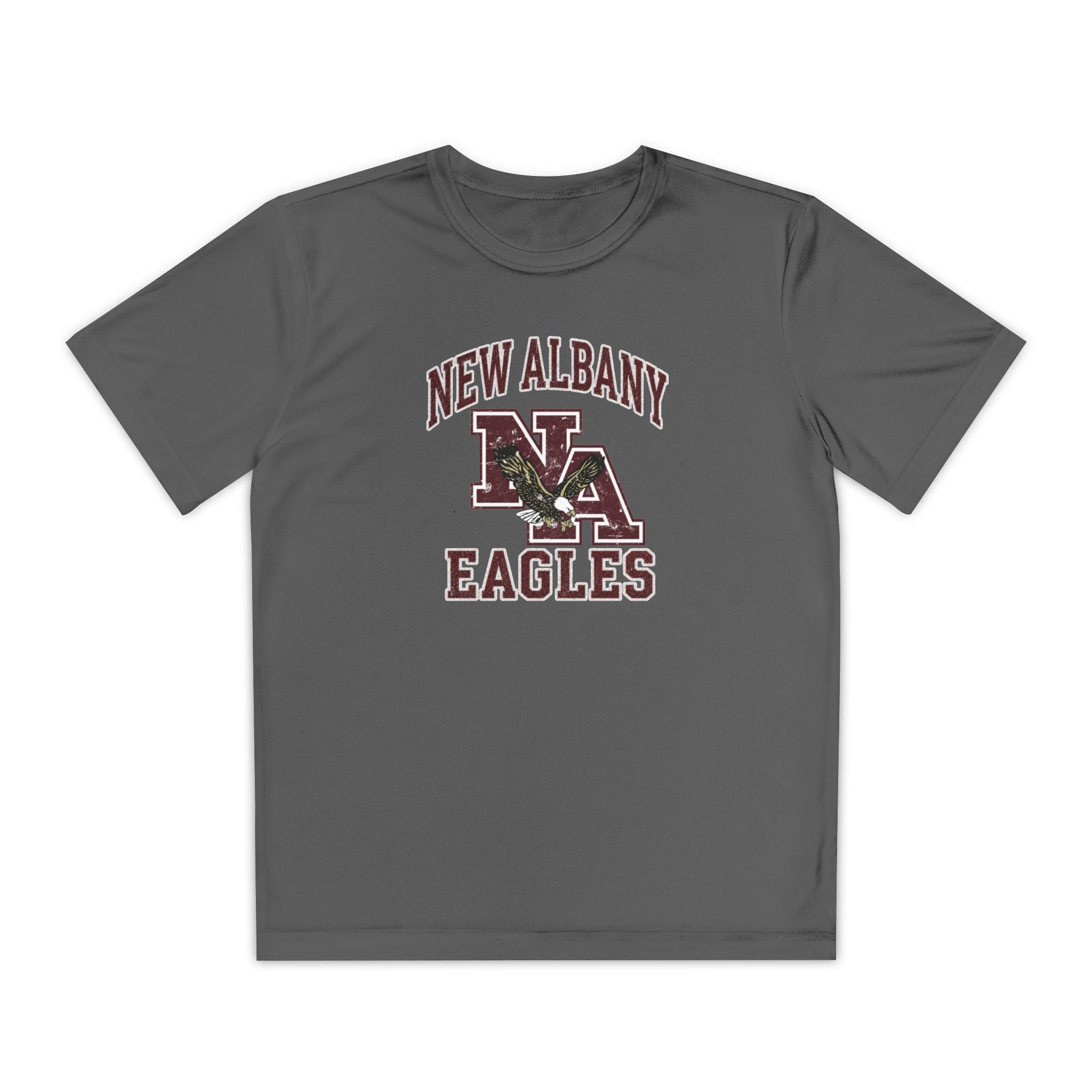 Youth New Albany Vintage Vibes Football Logo Graphic Sport-Tek Competitor Performance Tee
