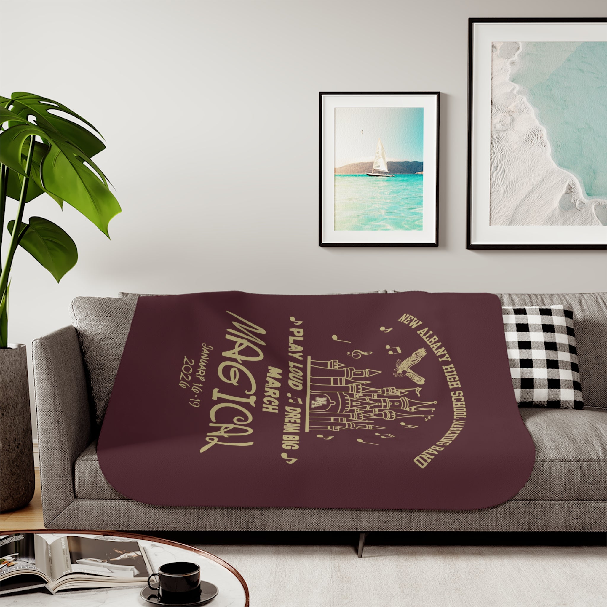 NAHS Marching Band March Magical Graphic So-Soft Sherpa Blanket