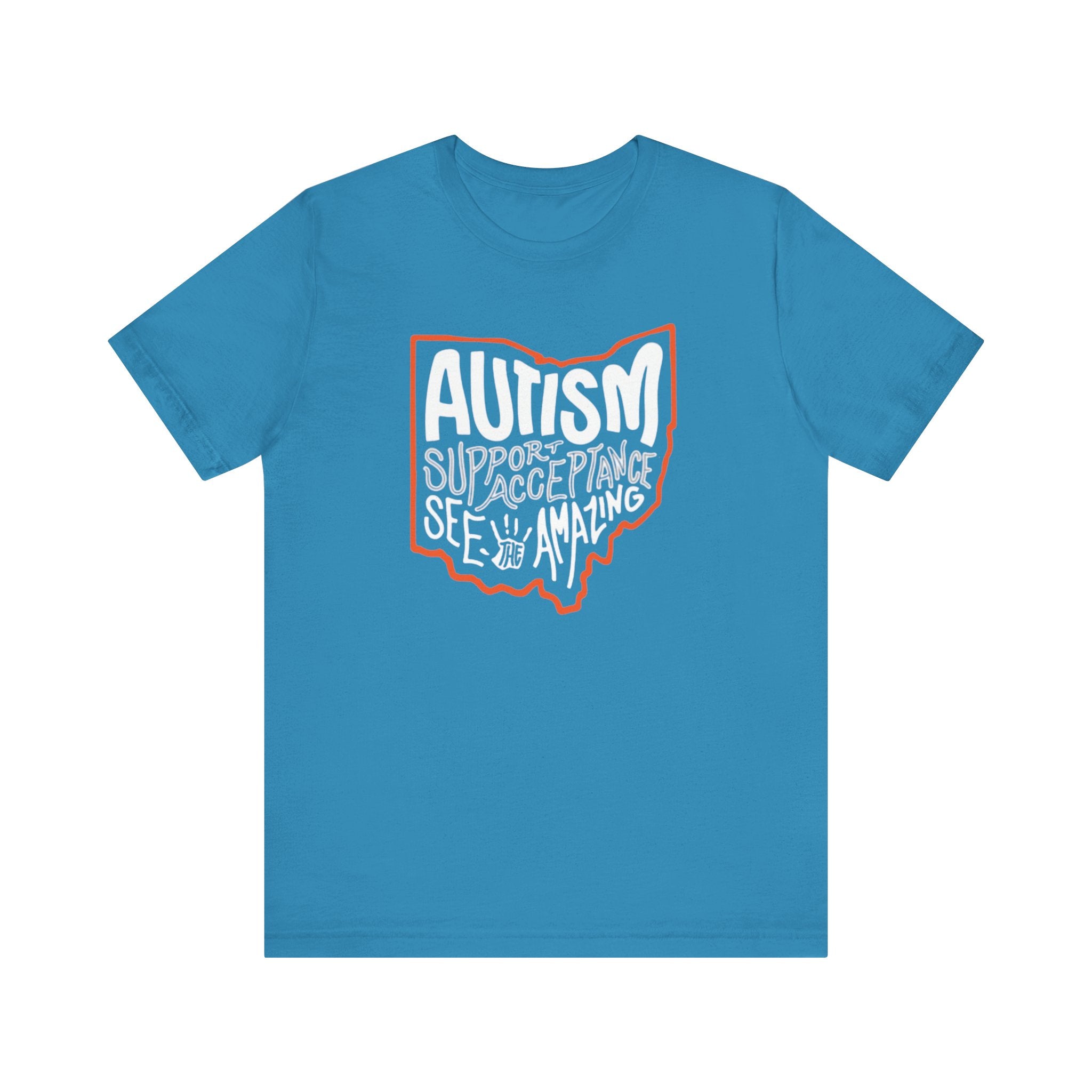 Adult Unisex Autism See The Amazing Graphic Short Sleeve Soft Tee - Bridgeway Academy