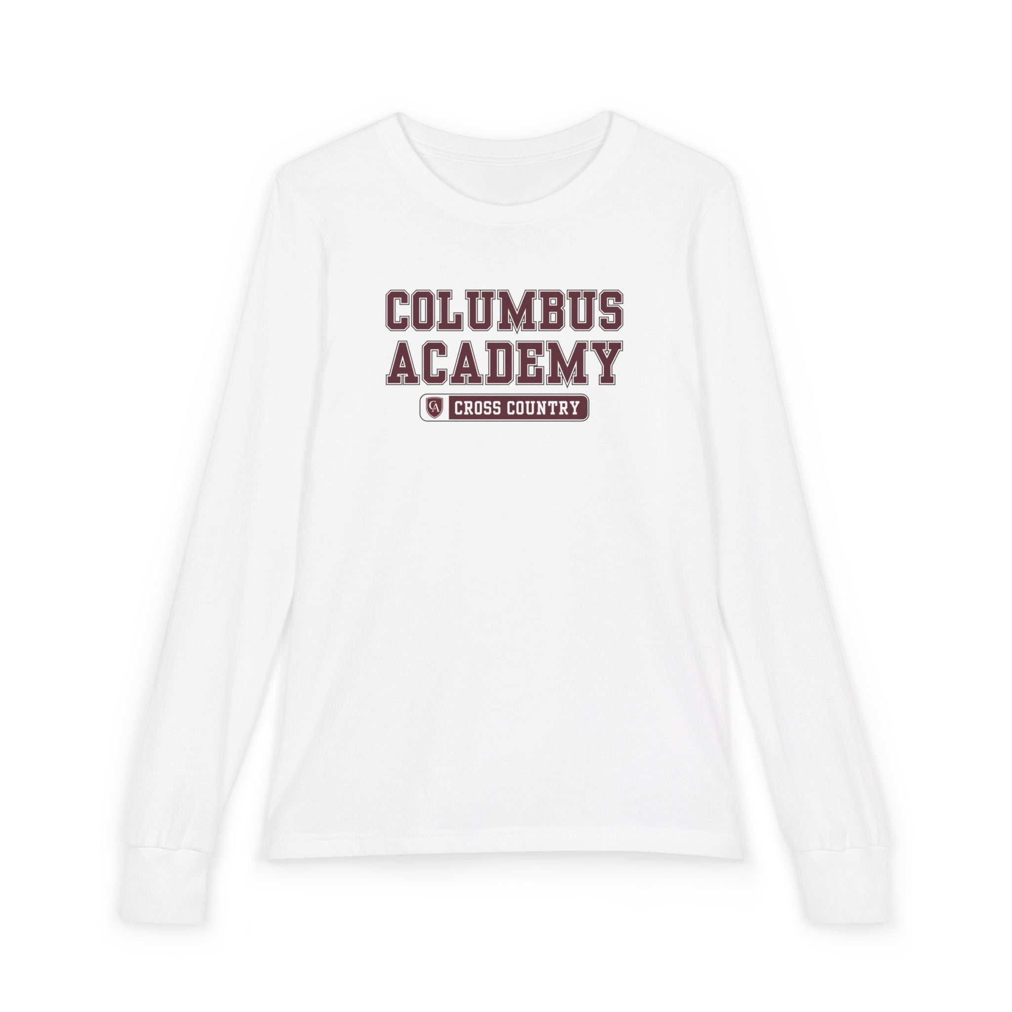 Youth Columbus Academy Cross Country Graphic Bella + Canvas Long Sleeve Soft Tee