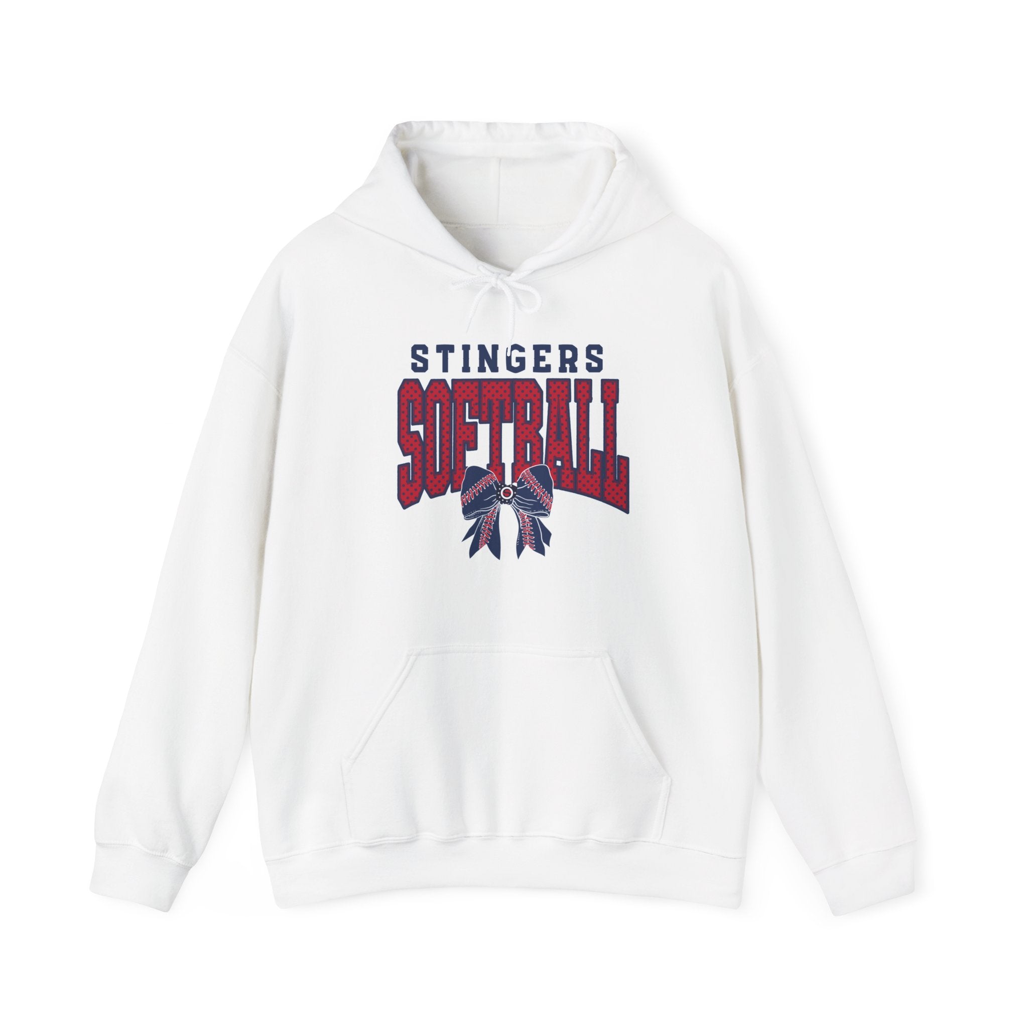 Adult Unisex Stingers Softball Stitched Bow Graphic Hoodie