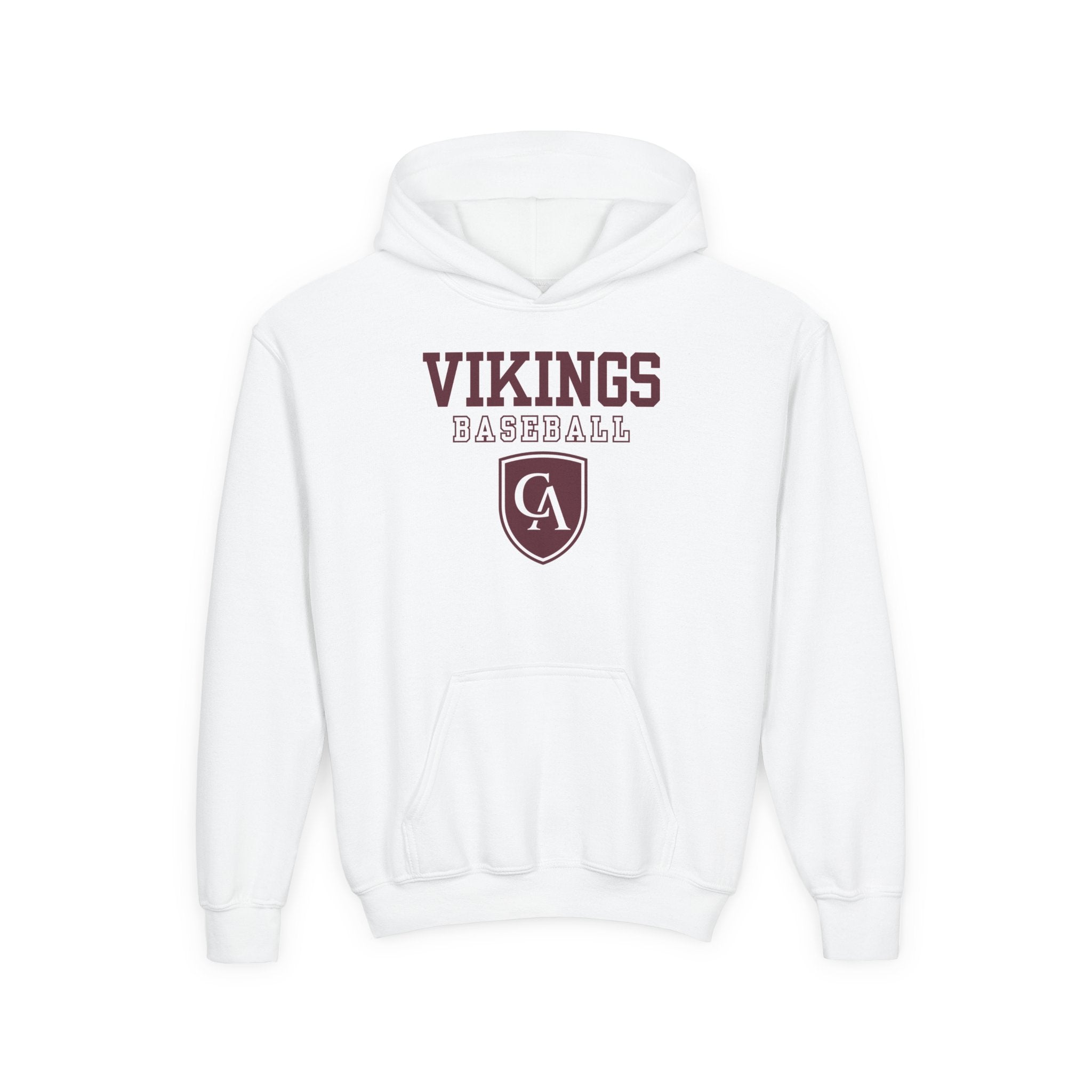 Youth Columbus Academy Vikings Baseball Graphic Gildan Heavy Blend Hoodie