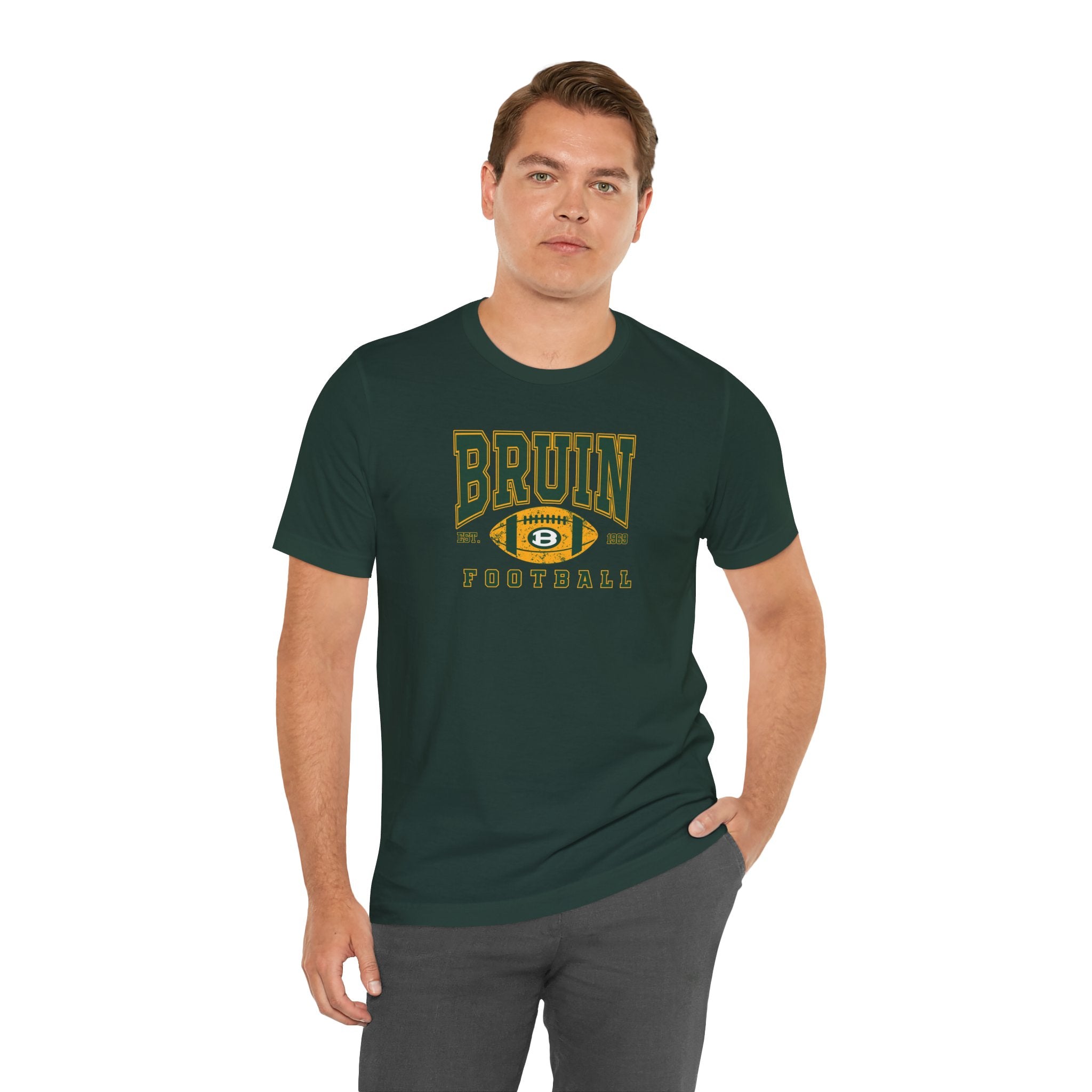 Adult Unisex Bruin Football Heritage Graphic Short Sleeve Soft Tee