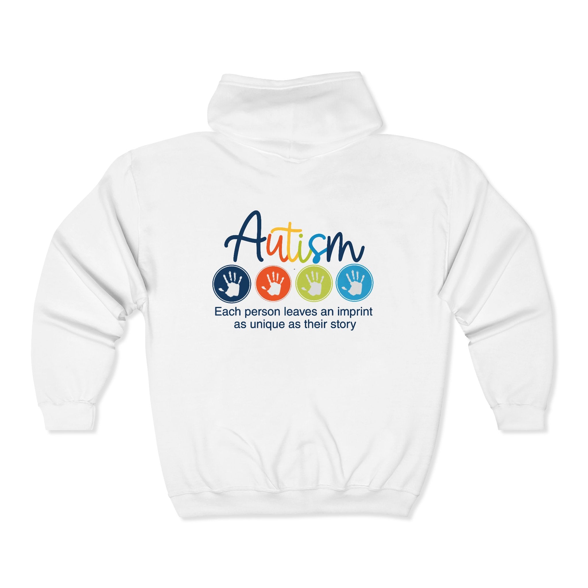 Adult Unisex Autism Imprint Graphic Full-Zip Sweatshirt