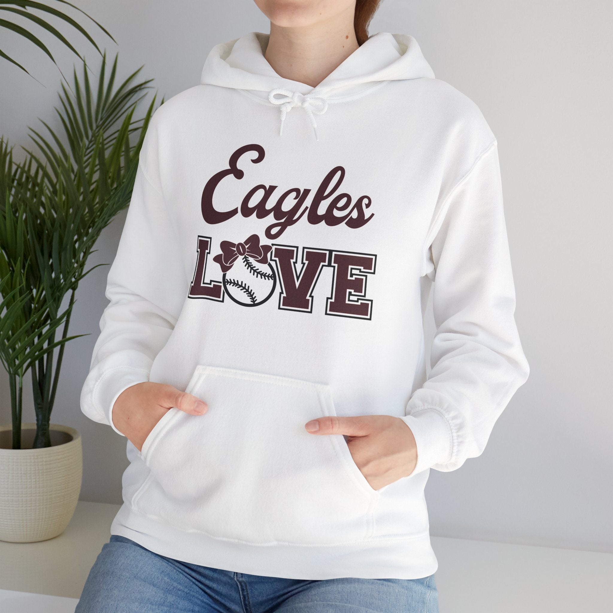 Adult Unisex Eagles Softball Love Graphic Hoodie