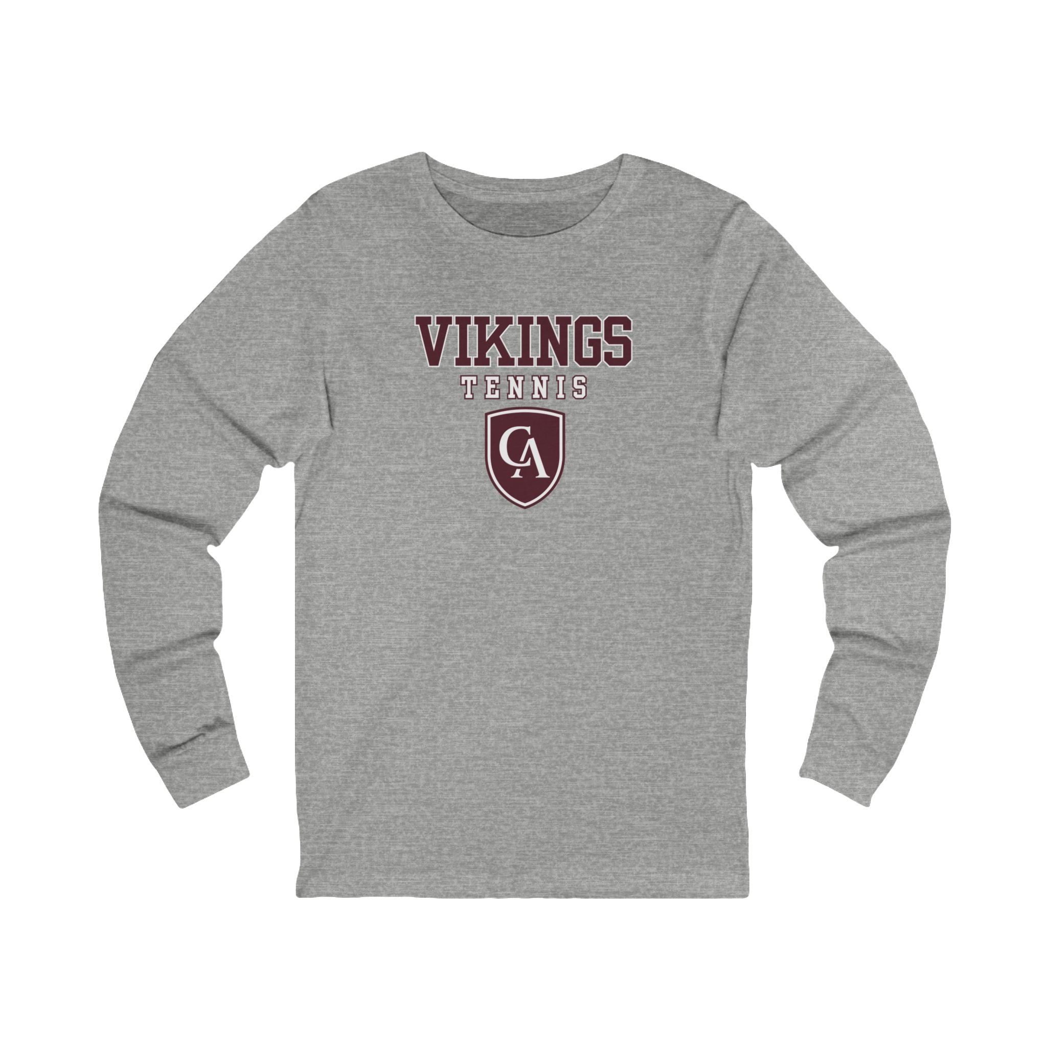 Adult Unisex Columbus Academy Vikings Tennis Graphic Bella + Canvas Long Sleeve Soft Tee