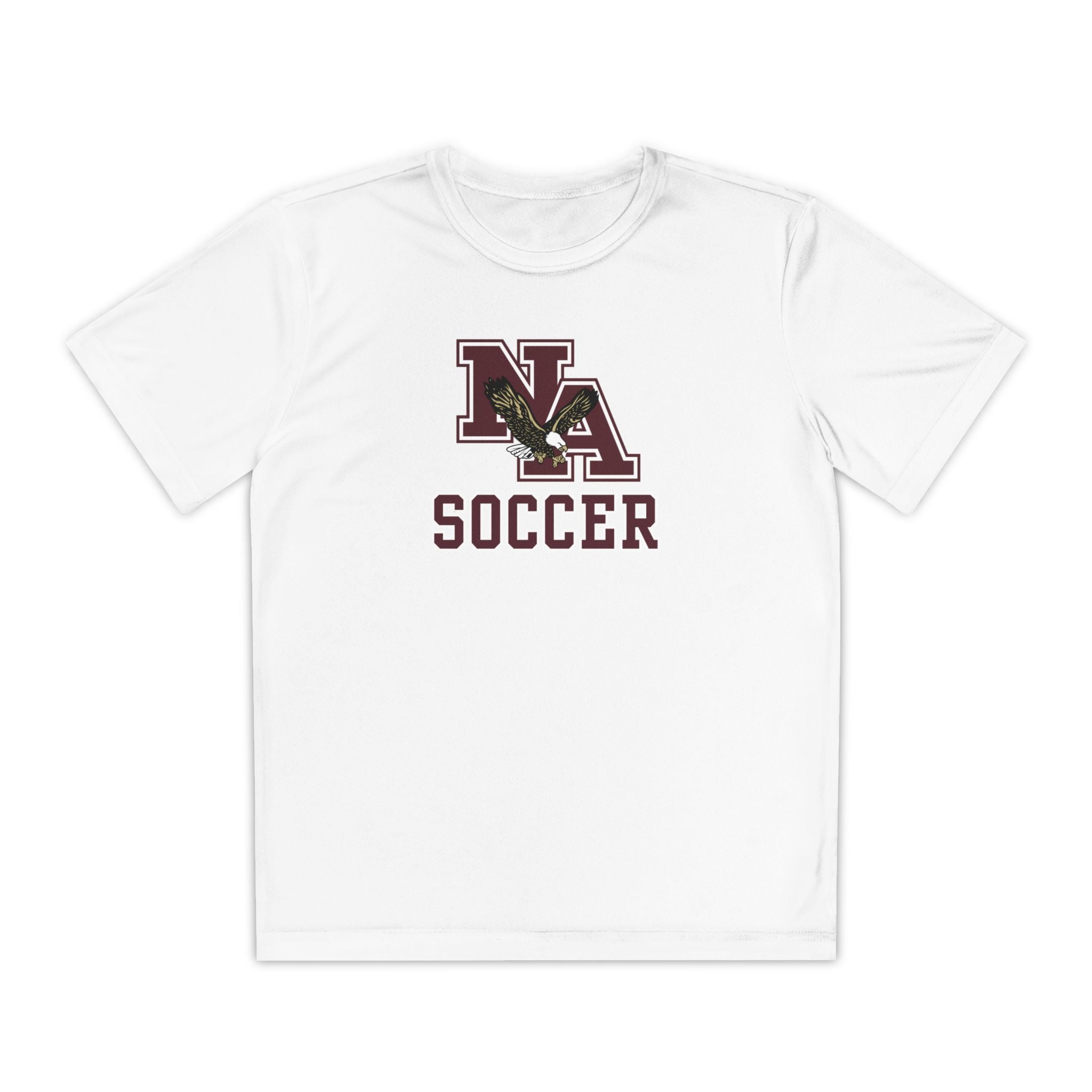 Youth New Albany Classic Maroon Soccer Logo Graphic Sport-Tek Competitor Performance Tee
