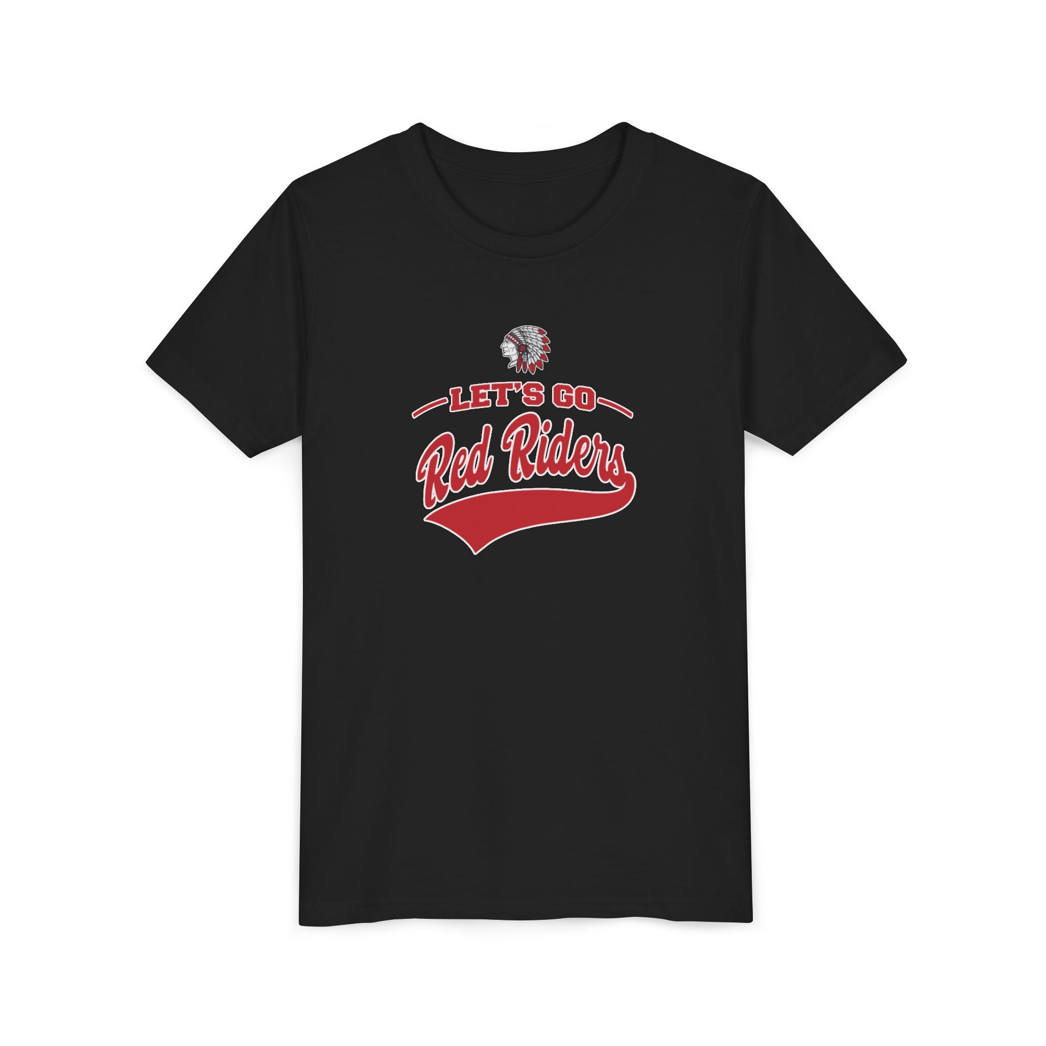 Youth Let's Go Red Riders Graphic Short Sleeve Bella + Canvas Soft Tee