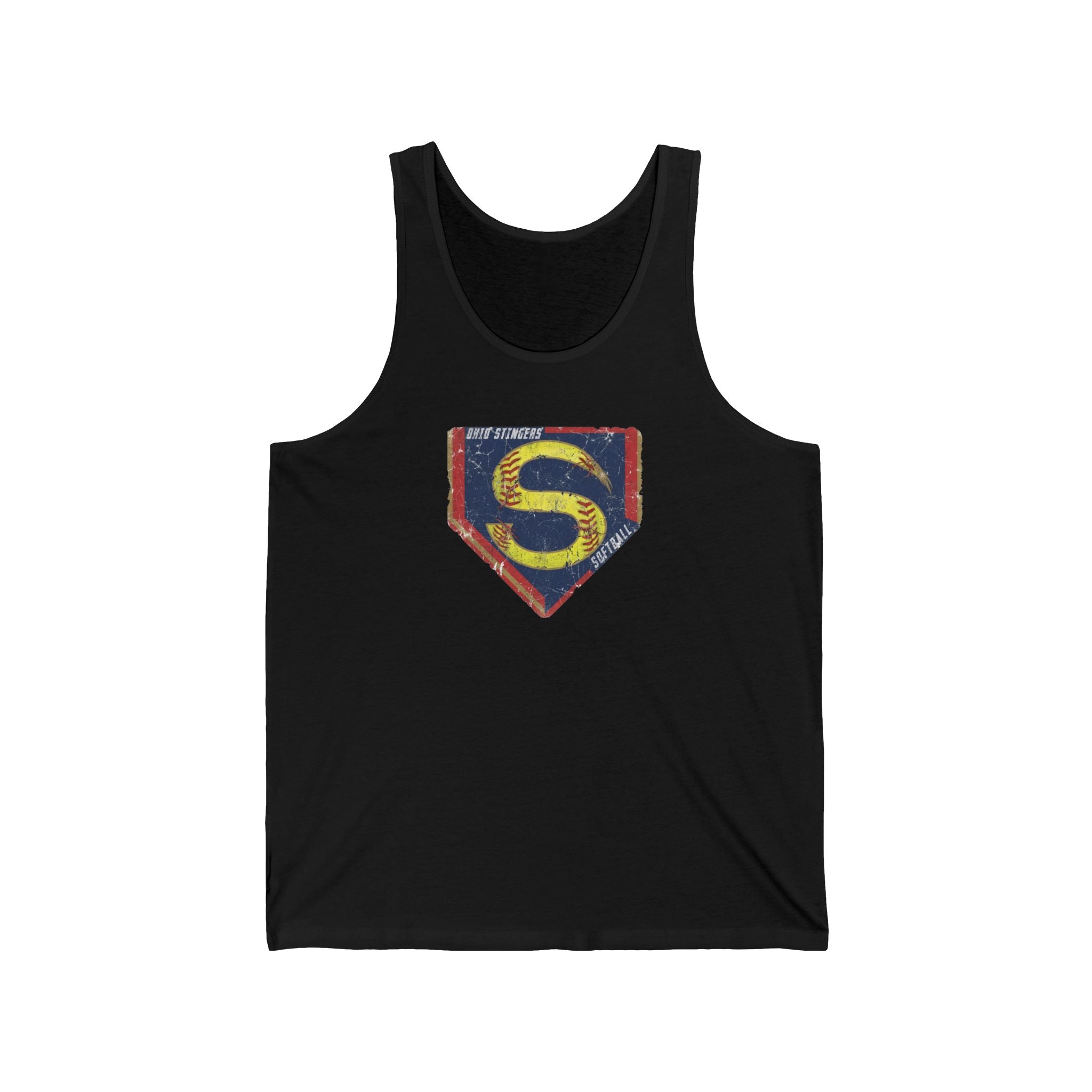 Adult Unisex Stingers Softball Distressed Logo Graphic Bella + Canvas Tank