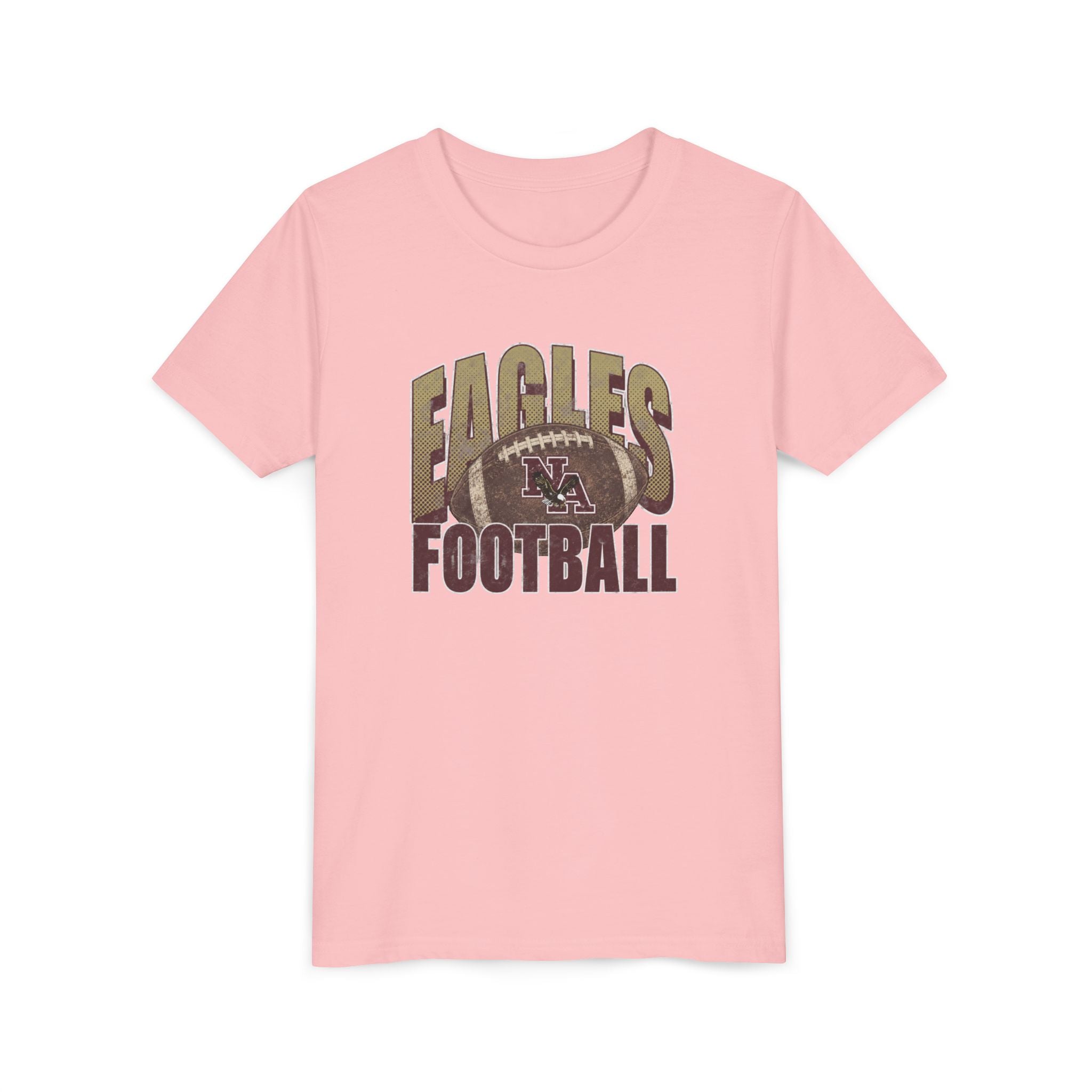Youth New Albany First-Down Distressed Football Graphic Short Sleeve Bella + Canvas Soft Tee