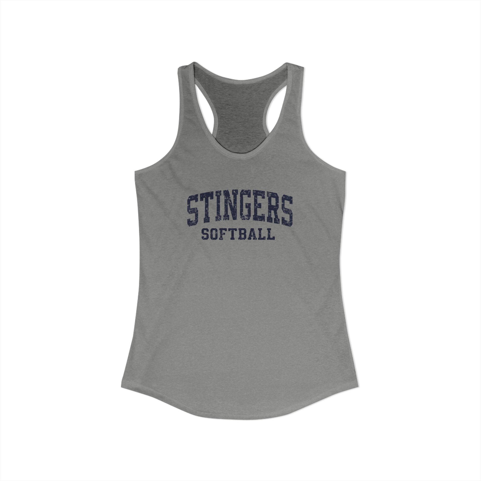 Women's Stingers Softball Vintage Distressed Graphic Next Level Racerback Tank