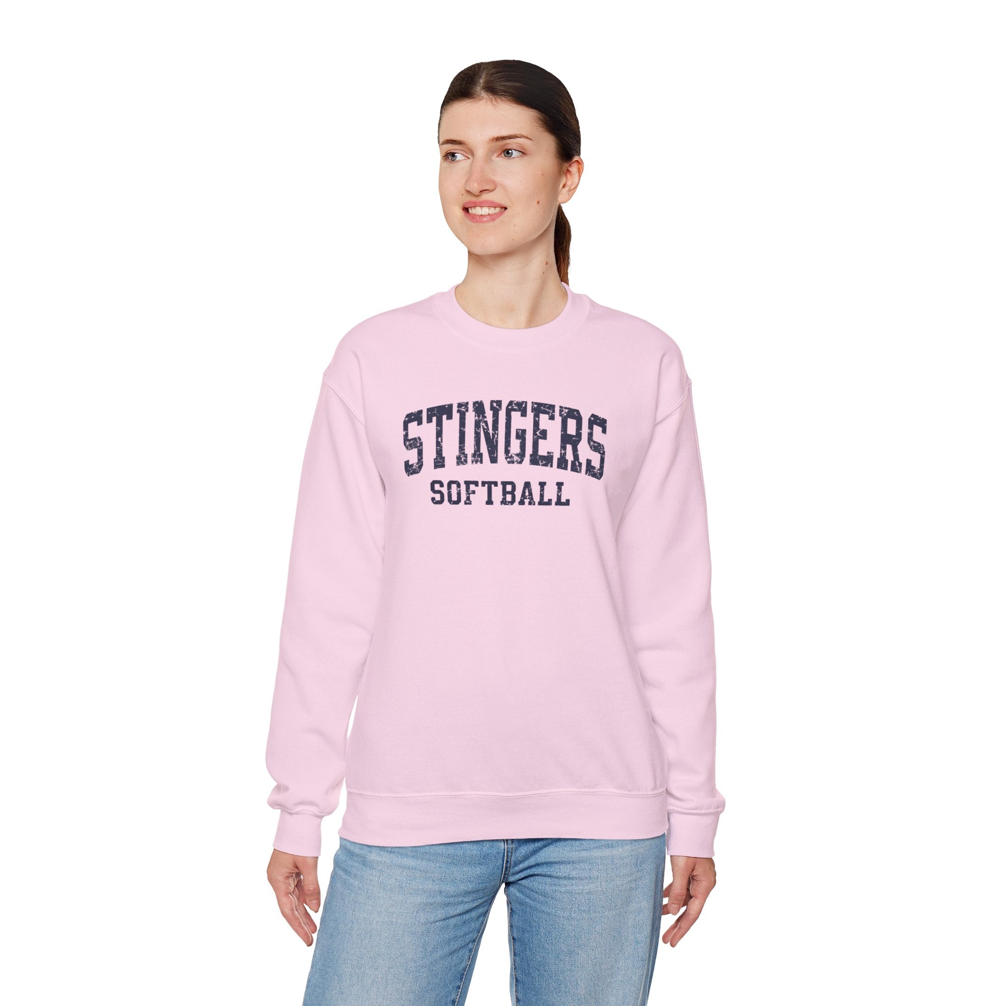 Adult Unisex Stingers Softball Vintage Distressed Graphic Sweatshirt