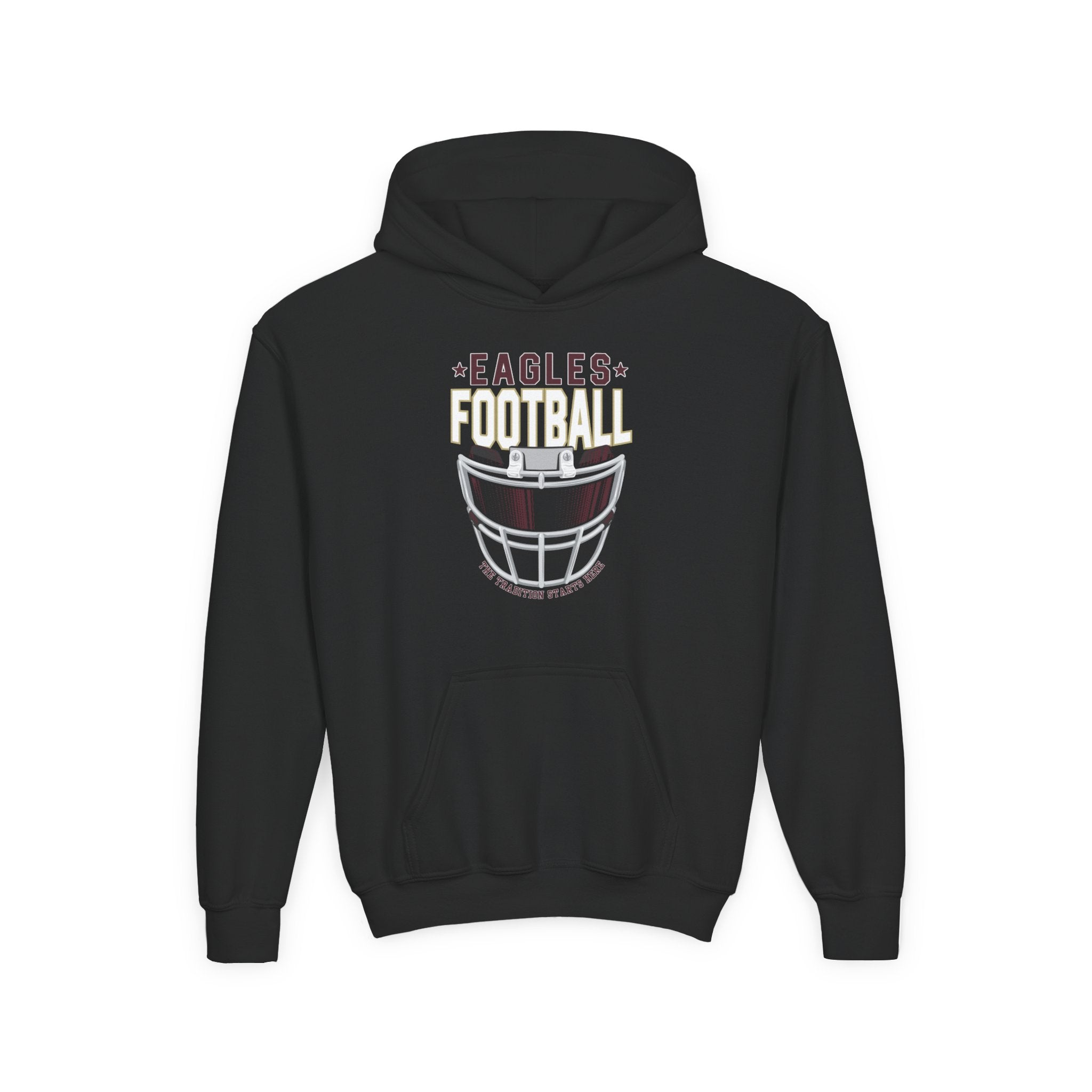 Youth Eagles White Hype Helmet Graphic Hoodie