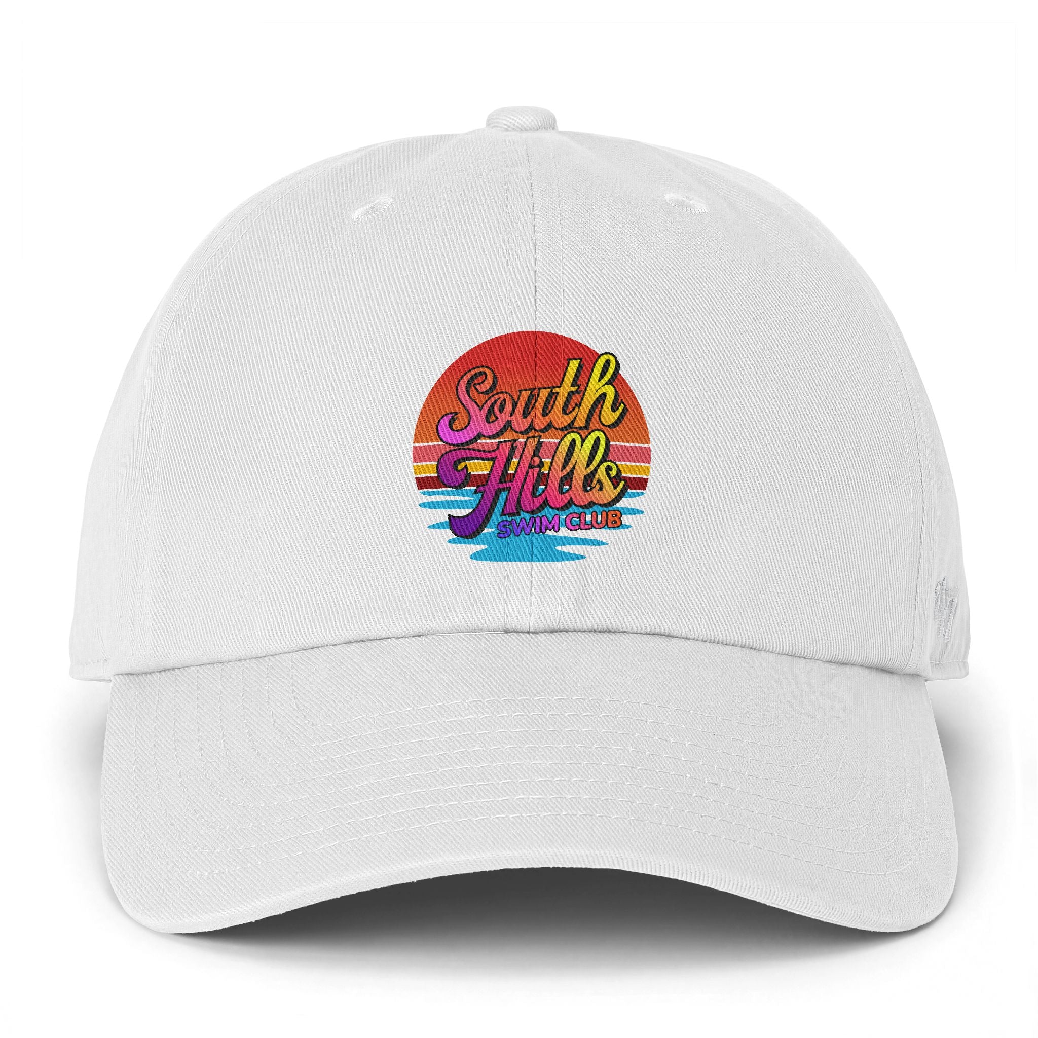 Adult Unisex South Hills Swim Club Sunset Script Graphic 47 Brand Clean Up Cap