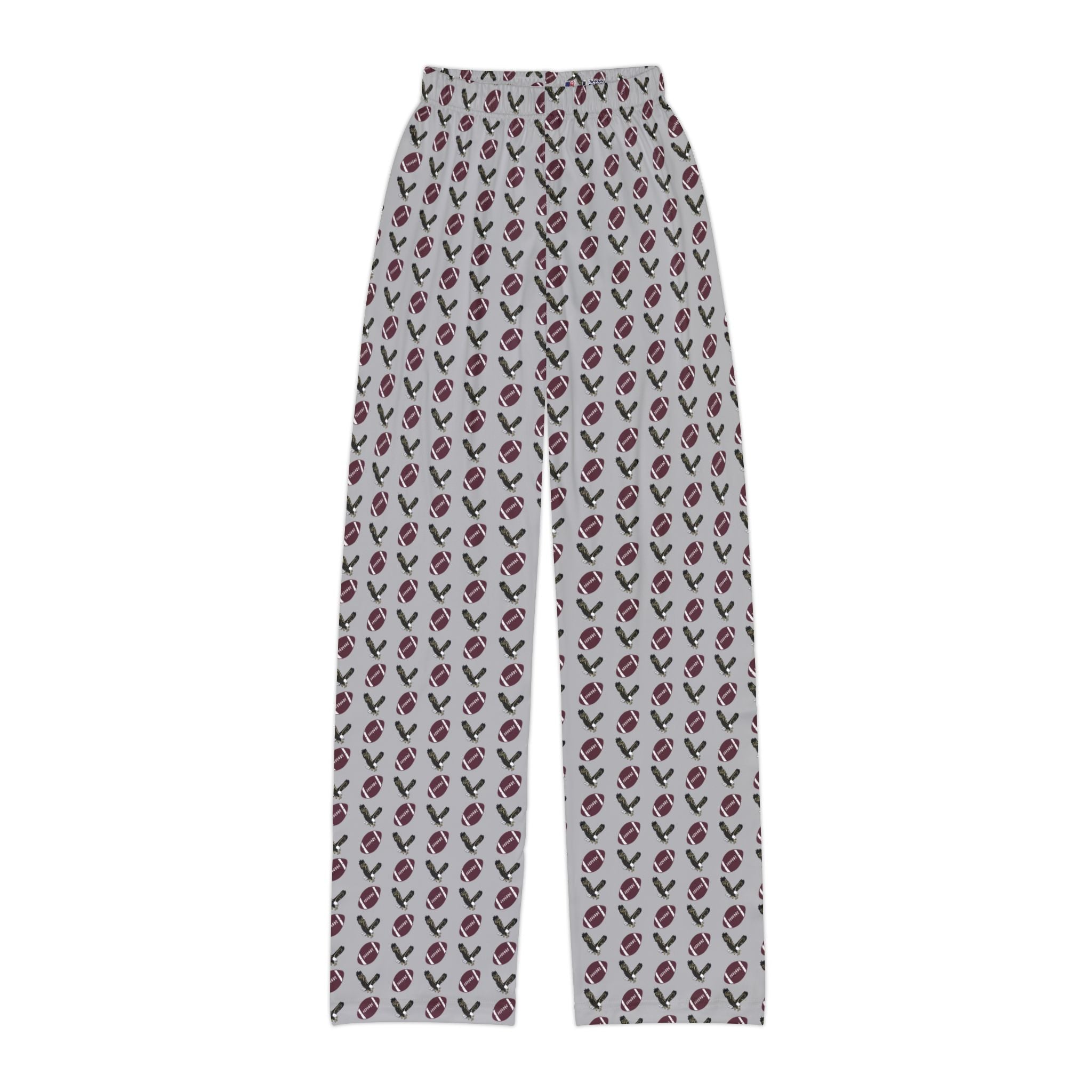Youth Grey Pajama Pants with Allover New Albany Football Eagle Print