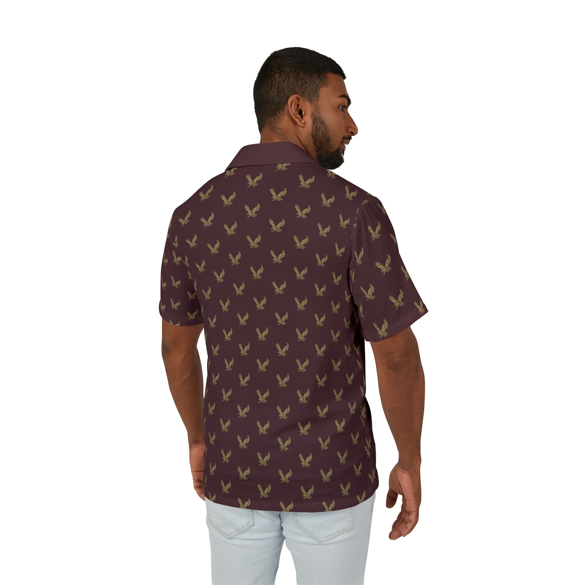 Men's New Albany Band Eagles Allover Print Hawaiian Camp Shirt
