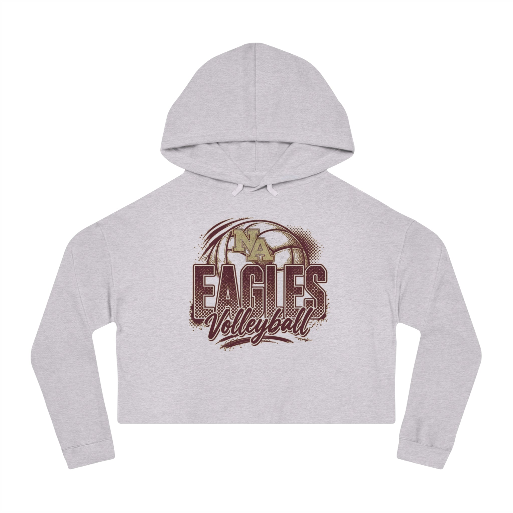 Women's New Albany Eagles Ombre Volleyball Graphic Crop Hoodie