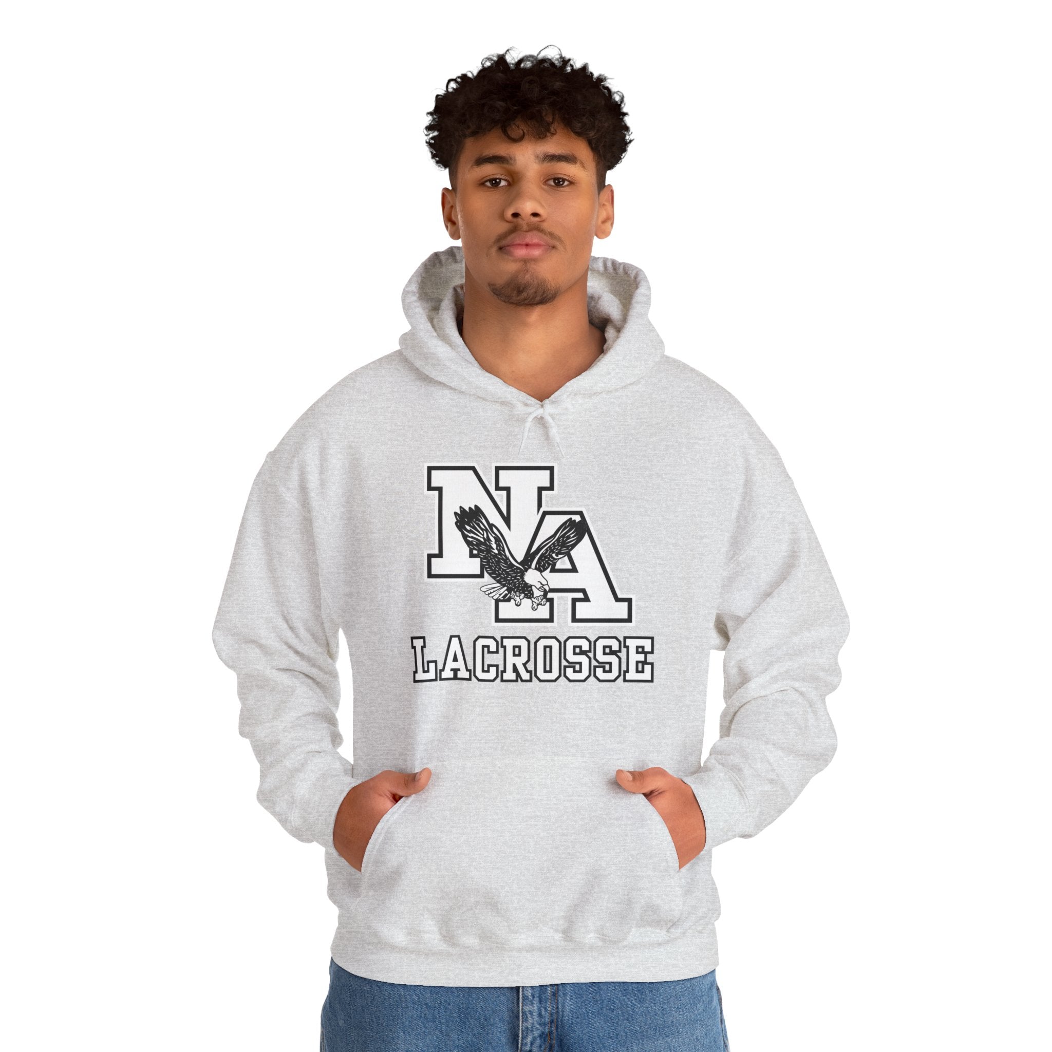 Adult Unisex Classic White Lacrosse Graphic Hoodie
