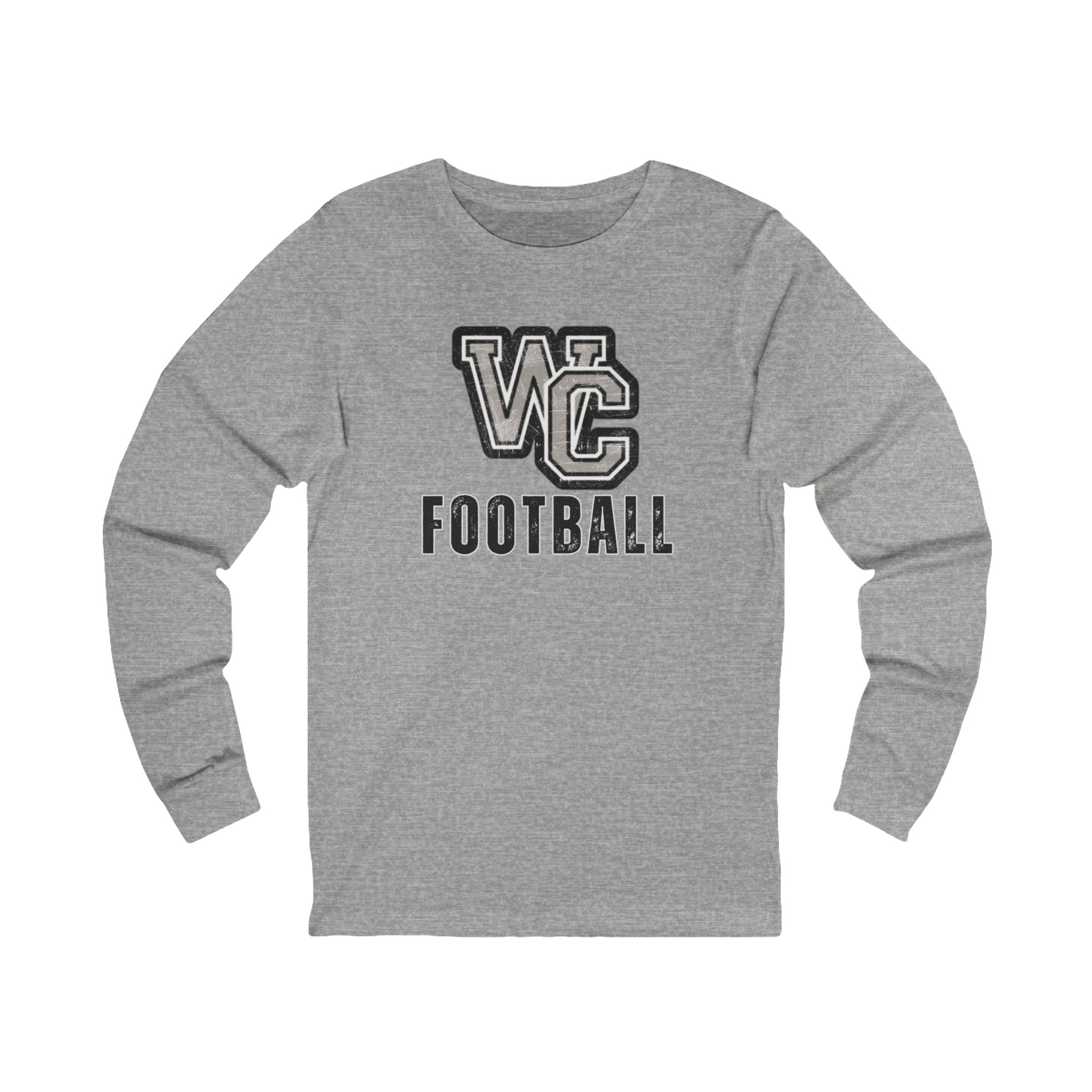 Adult Unisex Vintage Distressed Westerville Central Football Graphic Long Sleeve Soft Tee
