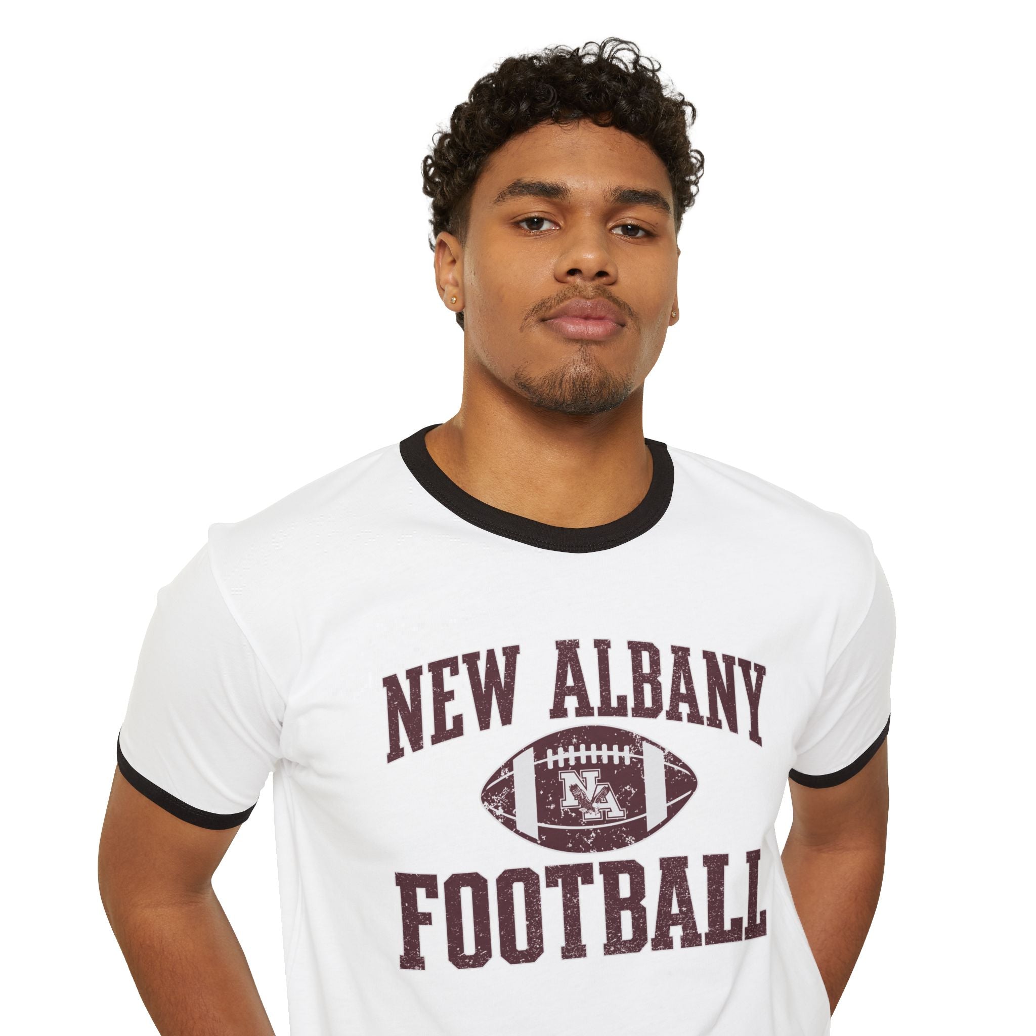 Adult Unisex New Albany Football Pride Graphic Short Sleeve Ringer Tee