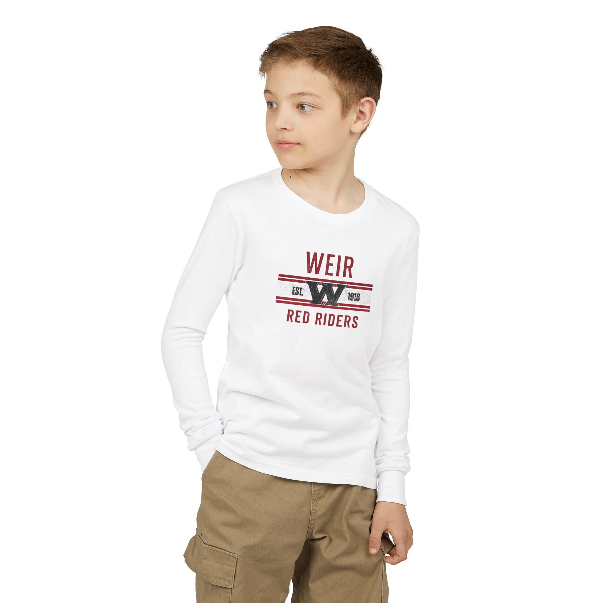 Youth Weirton Distressed Heritage Graphic Bella + Canvas Long Sleeve Soft Tee