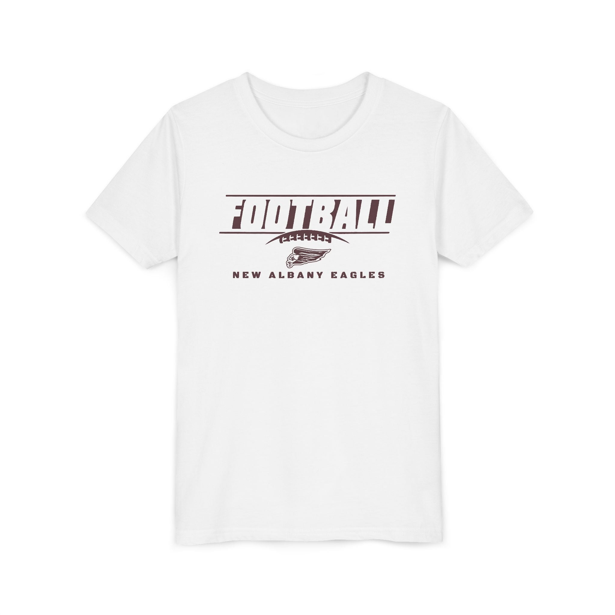 Youth New Albany Eagles Goal Line Maroon Graphic Short Sleeve Soft Tee